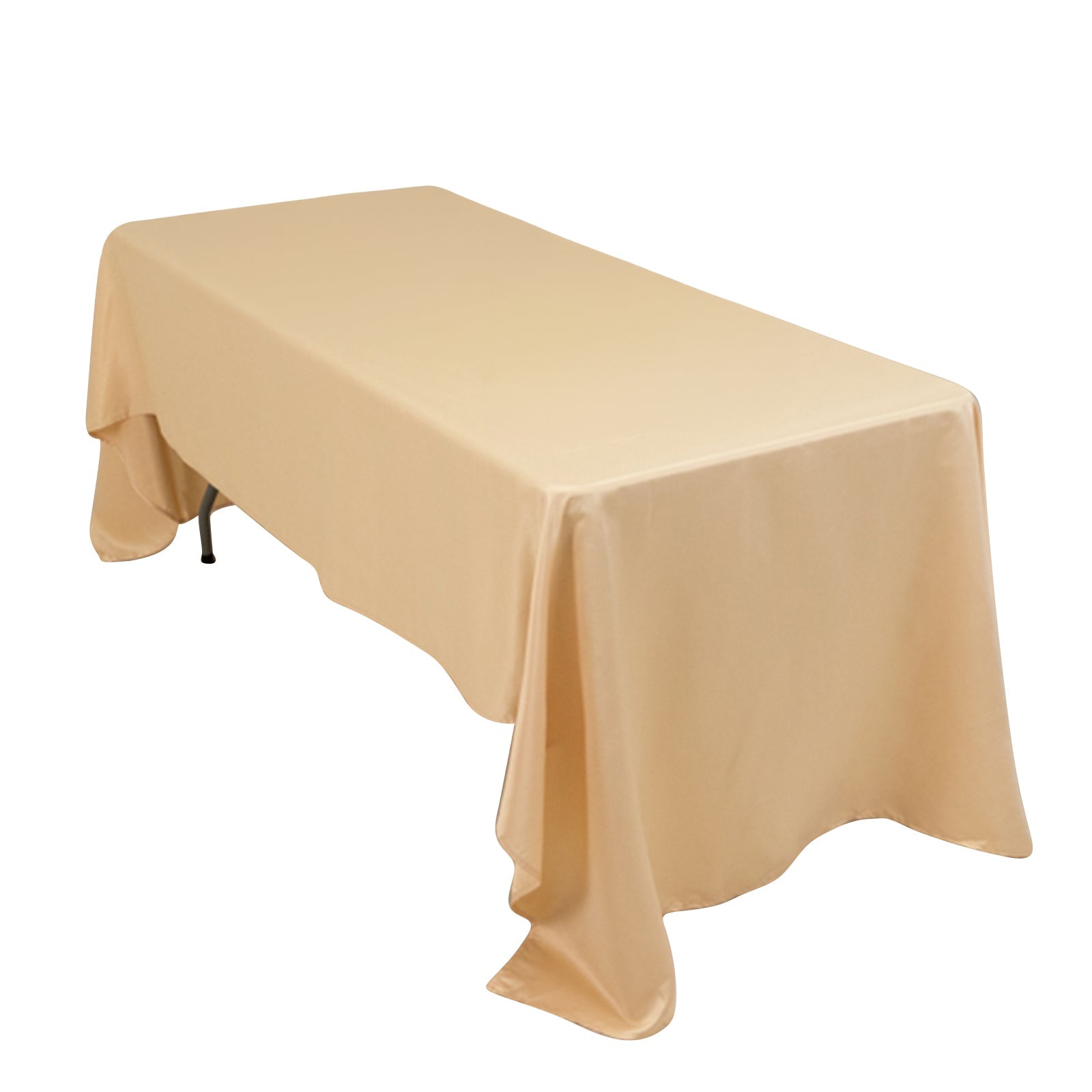 Lamour Satin 60x126 Rectangle Tablecloth Beige - Soft & Silk-Like Table Cover