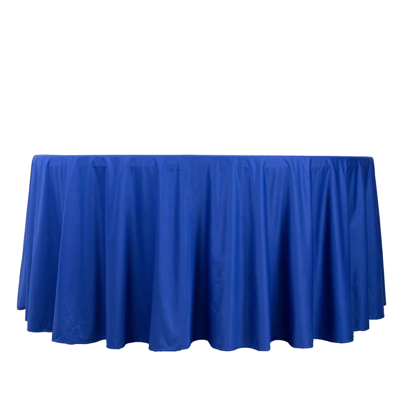 Premium Scuba Round 120 Tablecloth Royal Blue - Wrinkle Free & Stain Resistant Seamless Table Cover