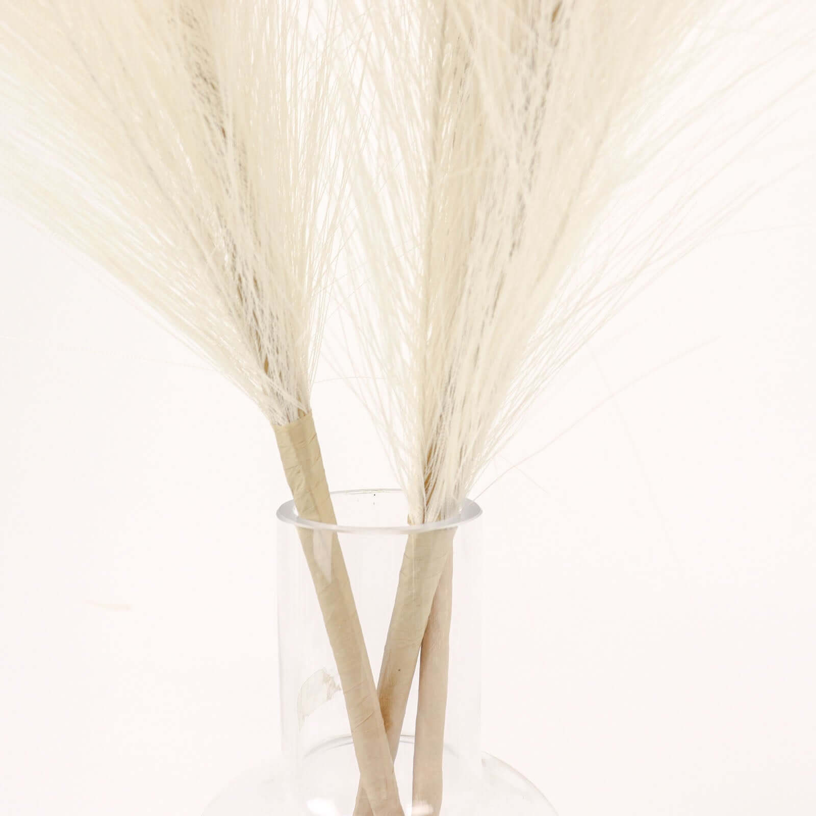 3 Stems Artificial Pampas Grass Decor Cream - Soft Realistic Faux Ornamental Grass Branches for Rustic Boho Chic Backdrops Floral Styling & Vase Displays 44