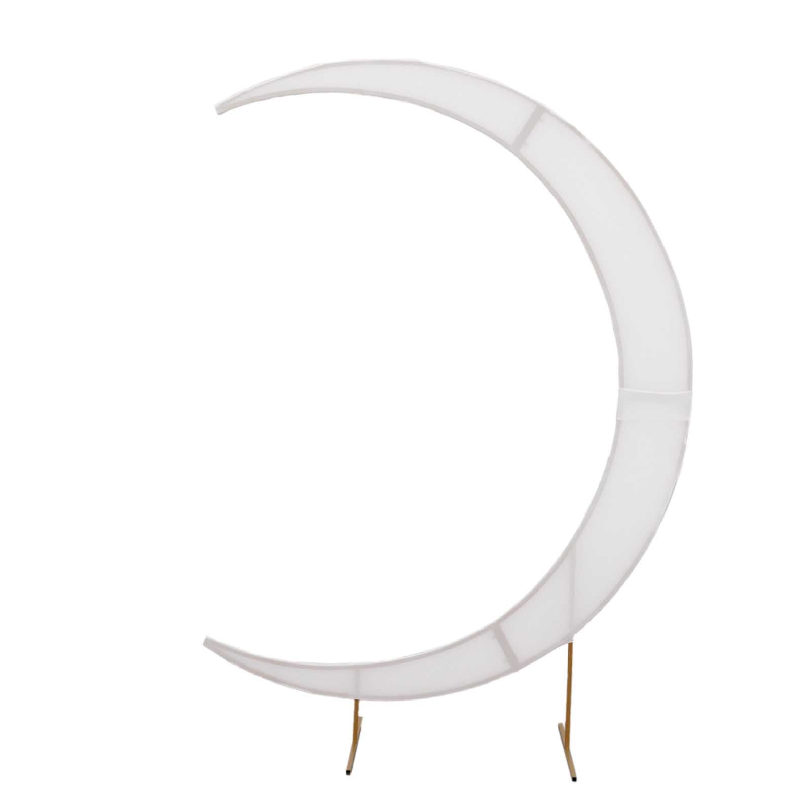 7.5ft White Spandex Crescent Moon Wedding Arch Cover, Custom Fitted Chiara Backdrop Stand Cover