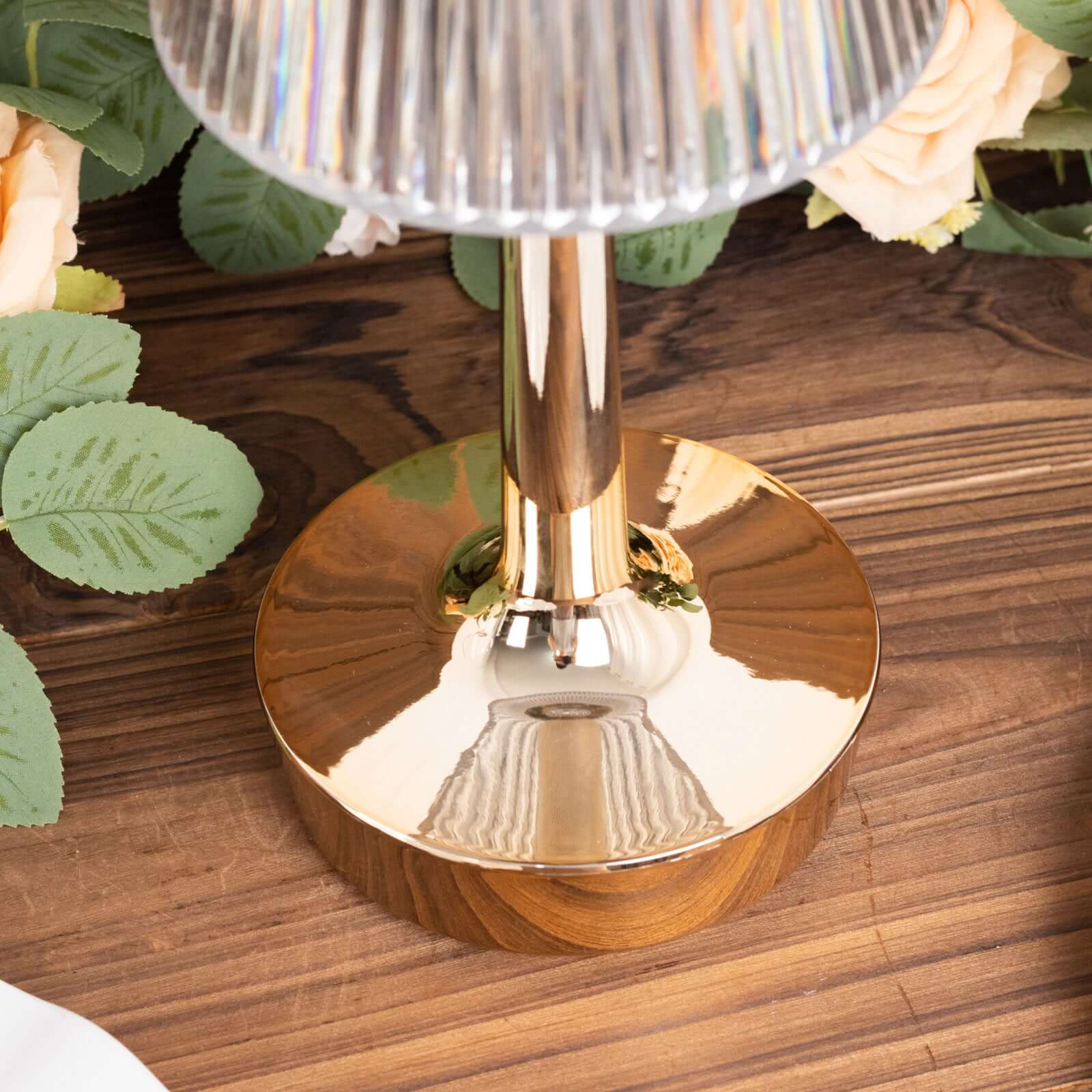 Acrylic LED Mushroom Table Lamp Clear Gold Color Changing Touch Control Night Light - Rechargeable Centerpiece 9