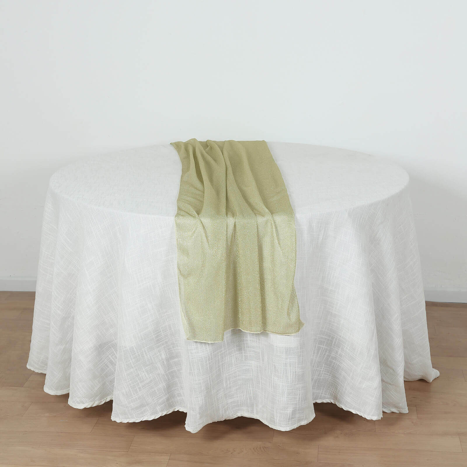 Glitter Gauze 27x120 Table Runner Champagne - Sparkling Reusable Sheer Table Linen