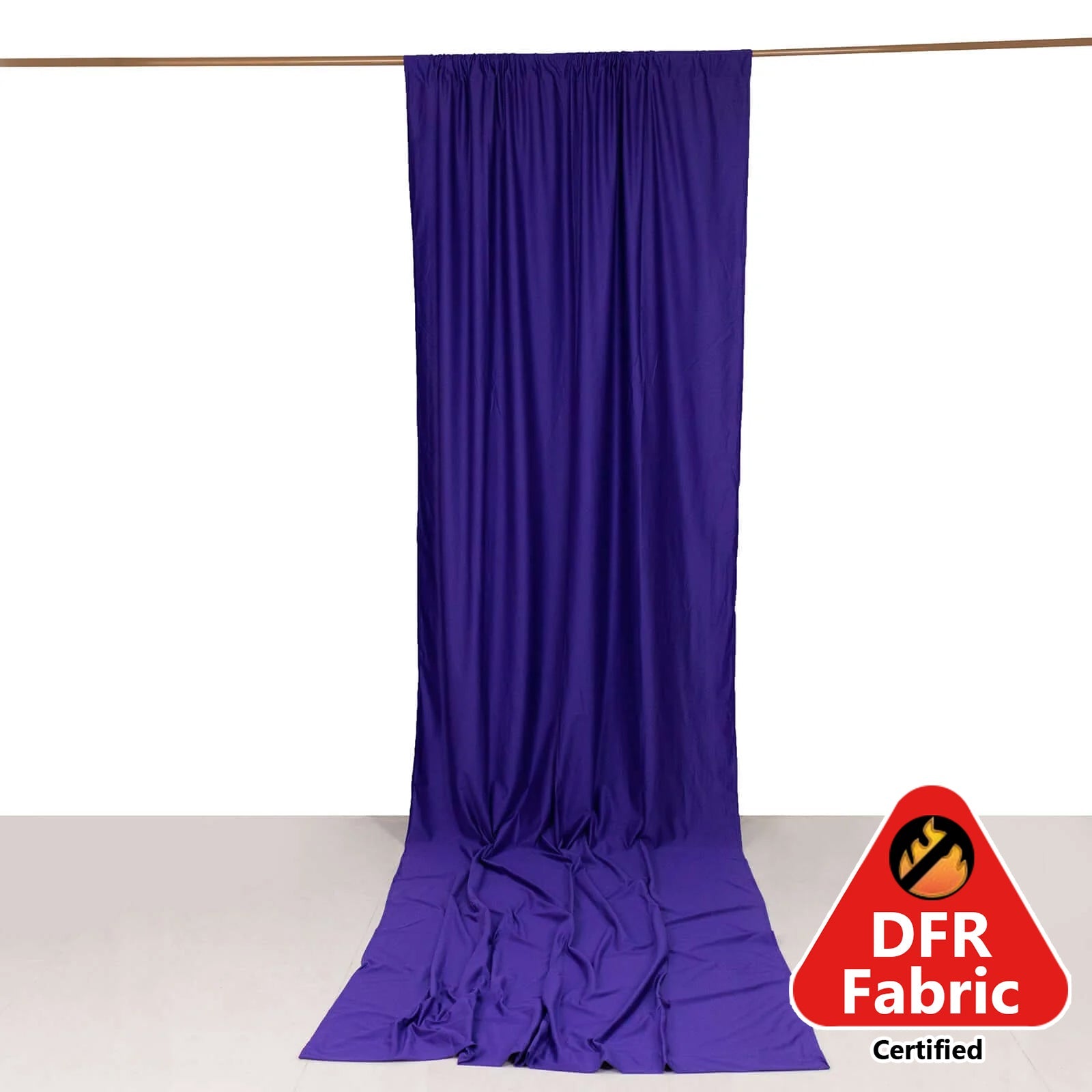 Purple Scuba Polyester Event Curtain Drapes, Durable Flame Resistant Backdrop Event Panel Wrinkle Free with Rod Pockets - 5ftx14ft