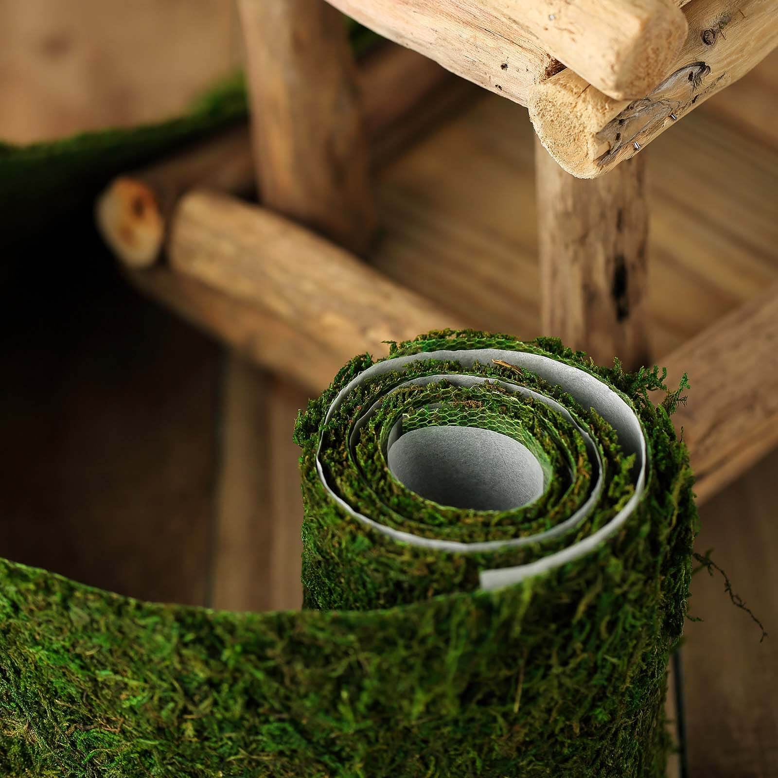 4ft 5 Wide Green Preserved Moss Ribbon Roll, DIY Craft Ribbon