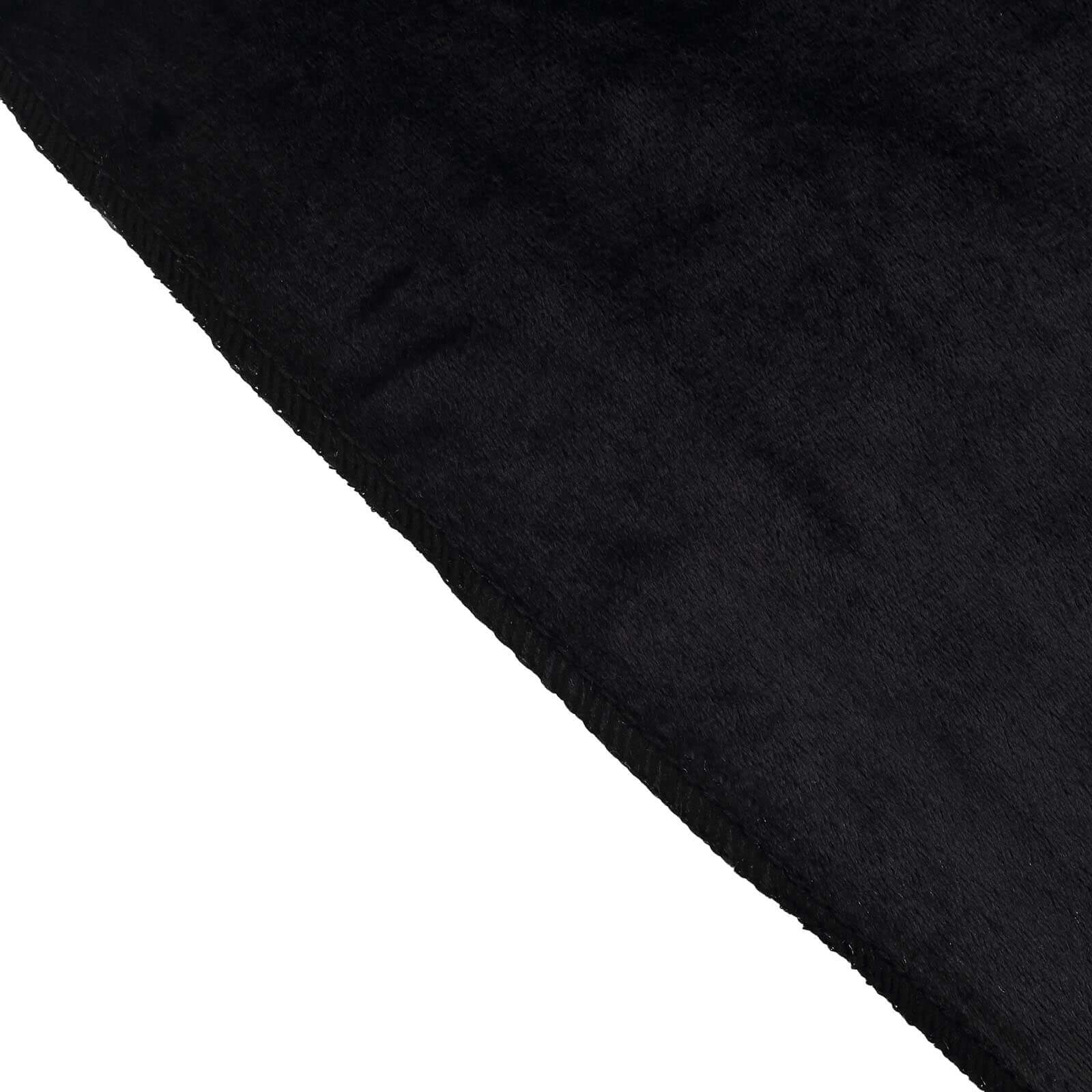 Premium Velvet 120 Round Tablecloth Black - Reusable Soft & Seamless Table Cover for Upscale Events