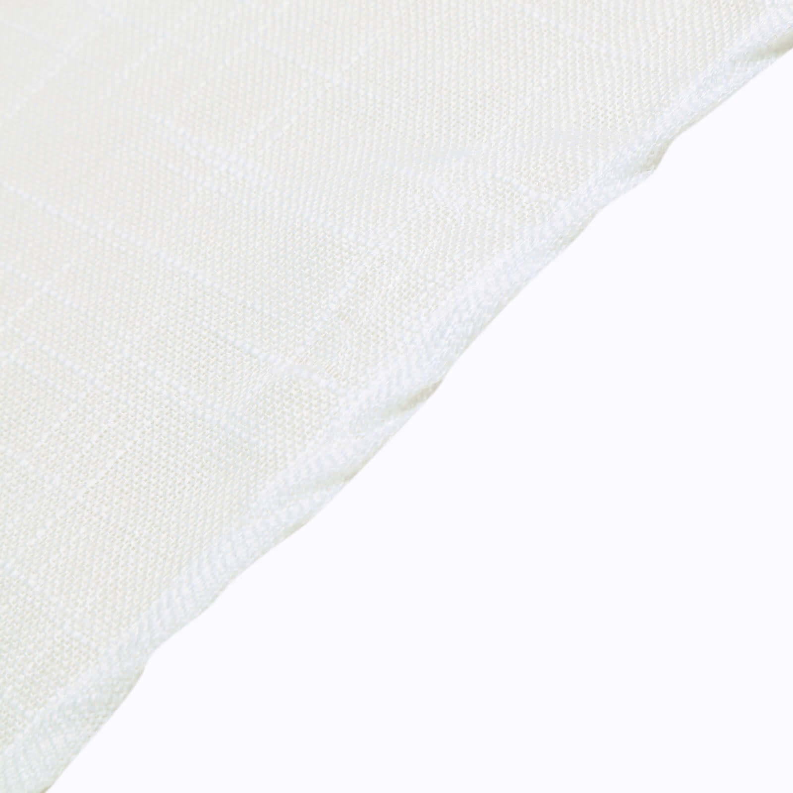 Faux Linen 120 Round Tablecloth White - Modern Slubby Texture with Wrinkle-Resistant Appeal Seamless Table Cover