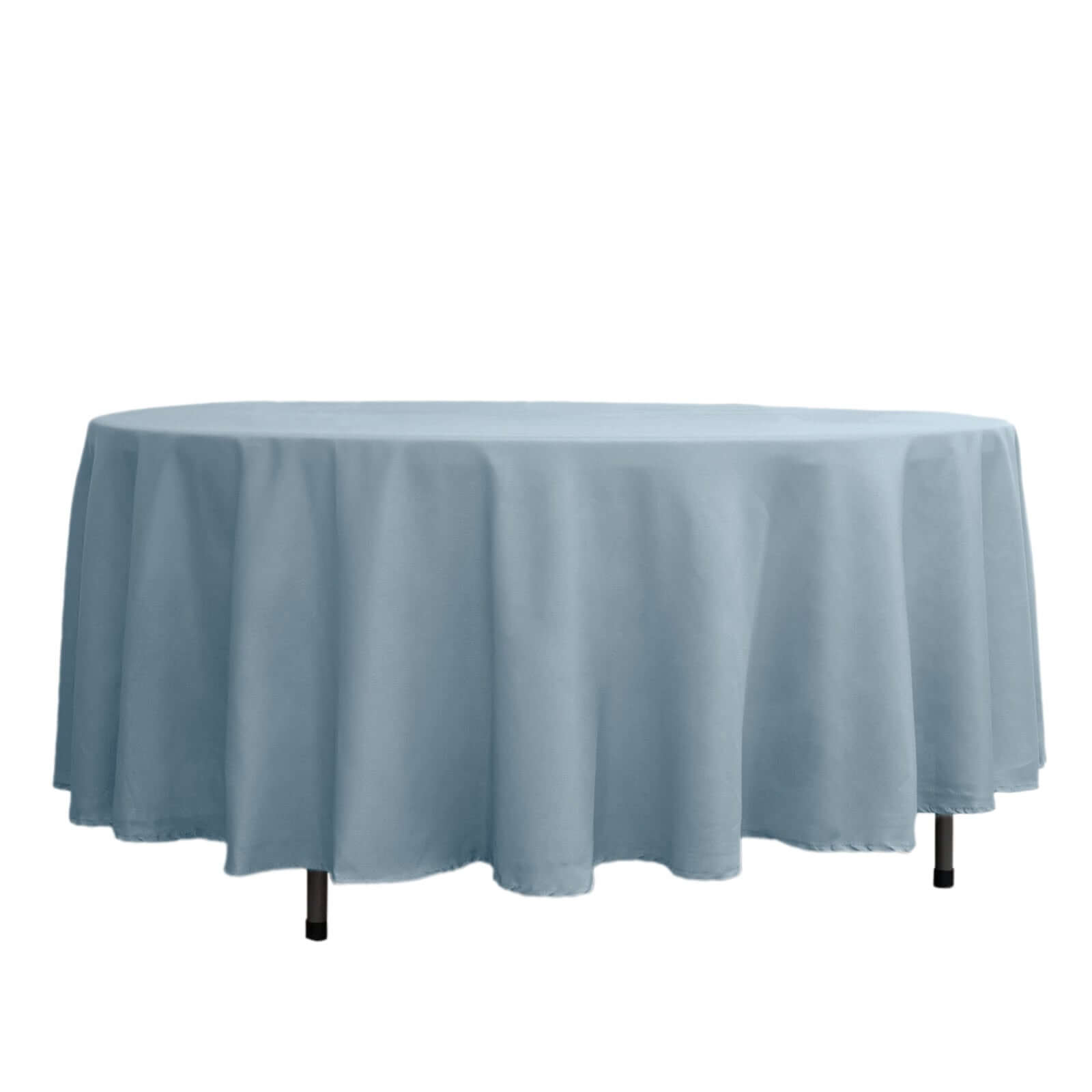 Polyester 108 Round Tablecloth Dusty Blue - Wrinkle-Resistant Table Cover