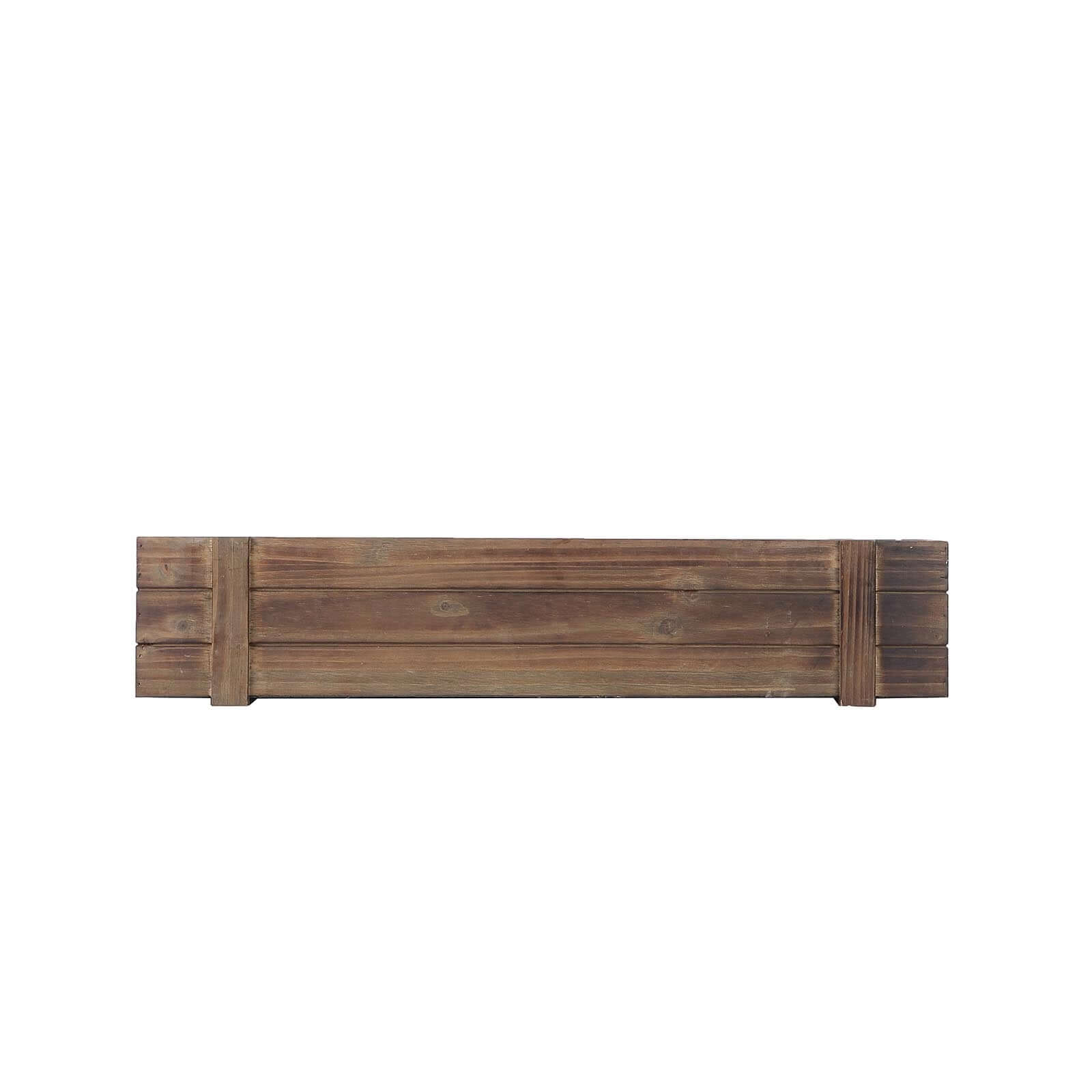 Rustic Wood Planter Box Smoked Brown - Durable Table Decor with Removable Plastic Liner 30x6