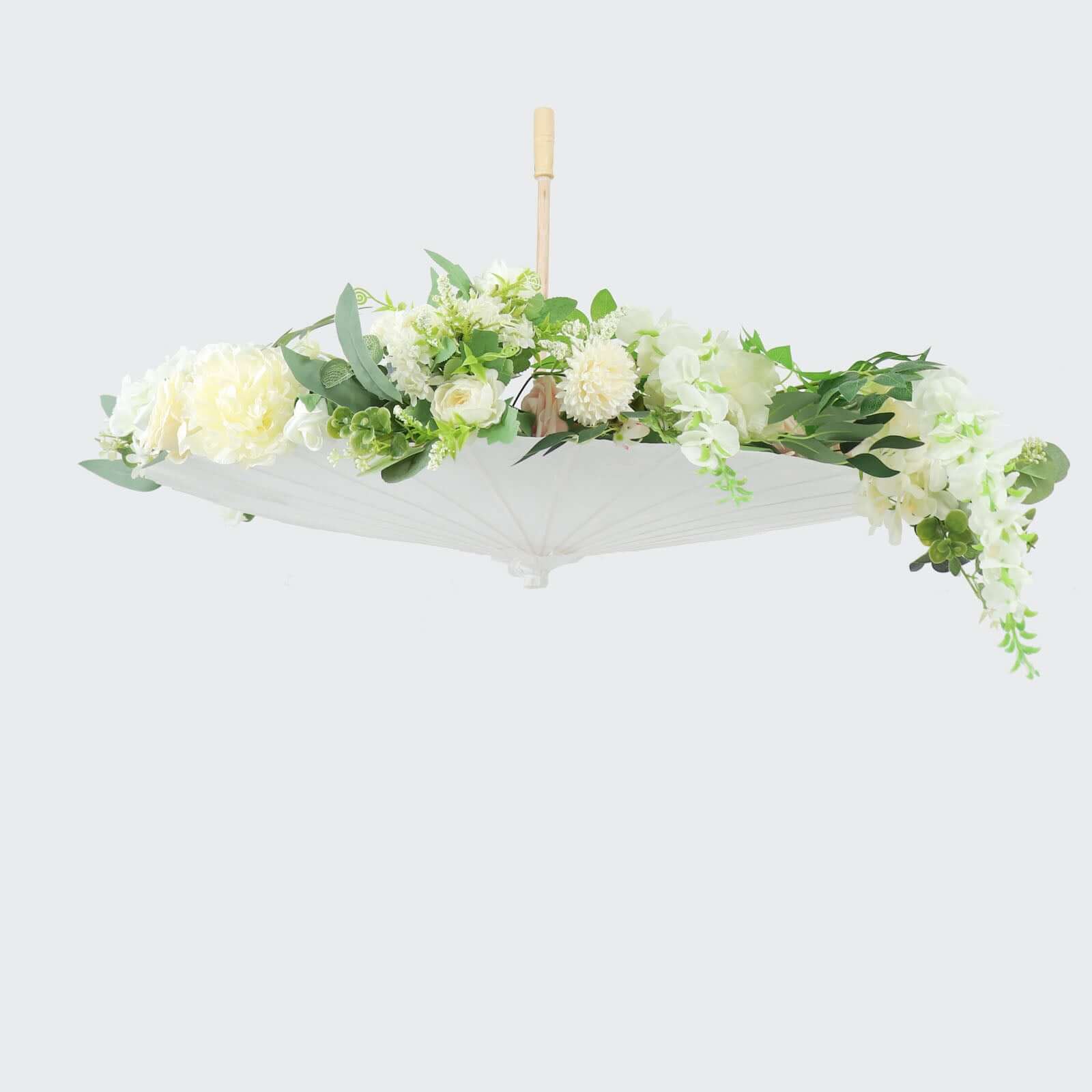 2-Pack Paper and Bamboo Parasol Umbrellas White - Perfect Bridal Shower Photo Props and Table Decorations 32