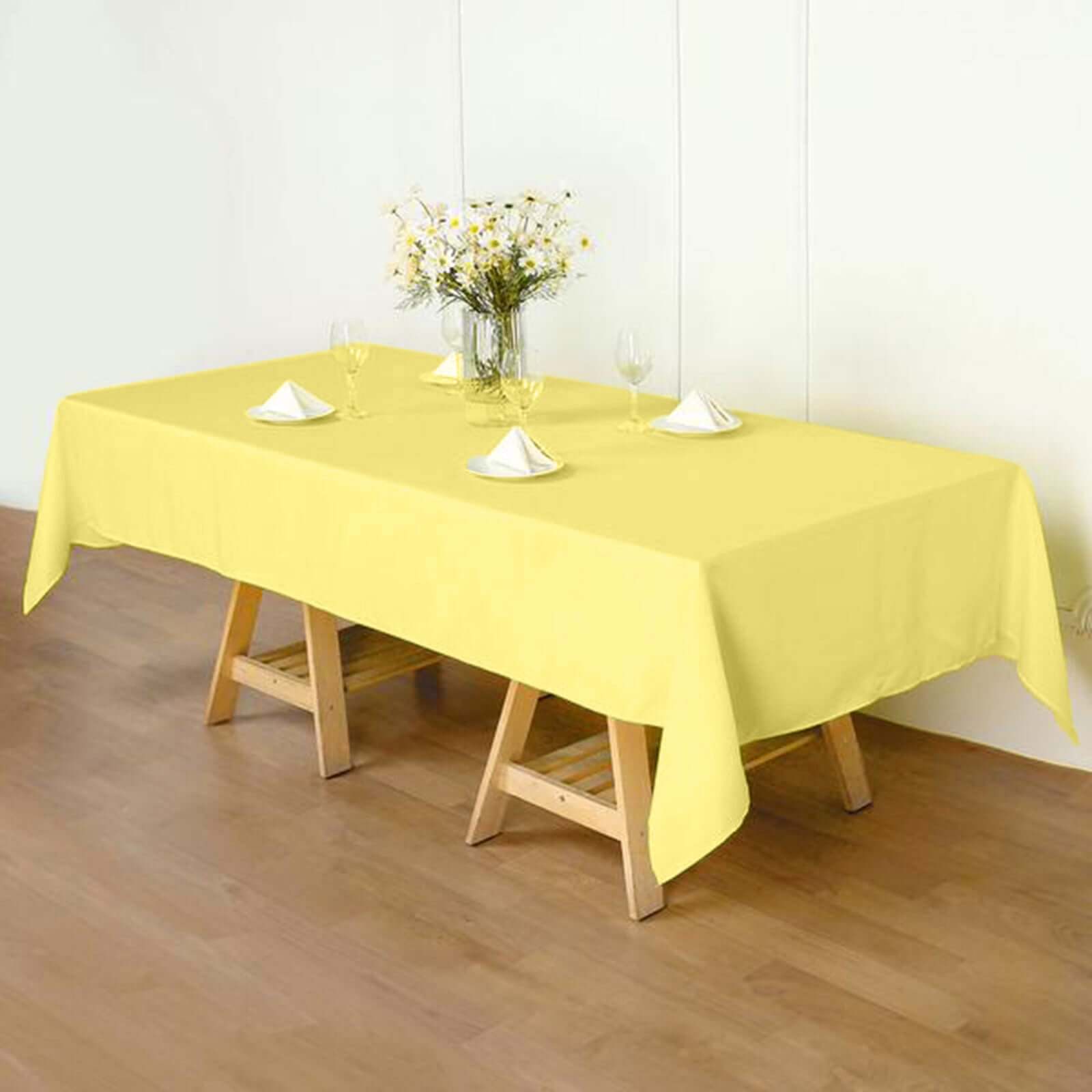 Polyester 60x102 Rectangle Tablecloth Yellow - Durable and Stylish Table Cover