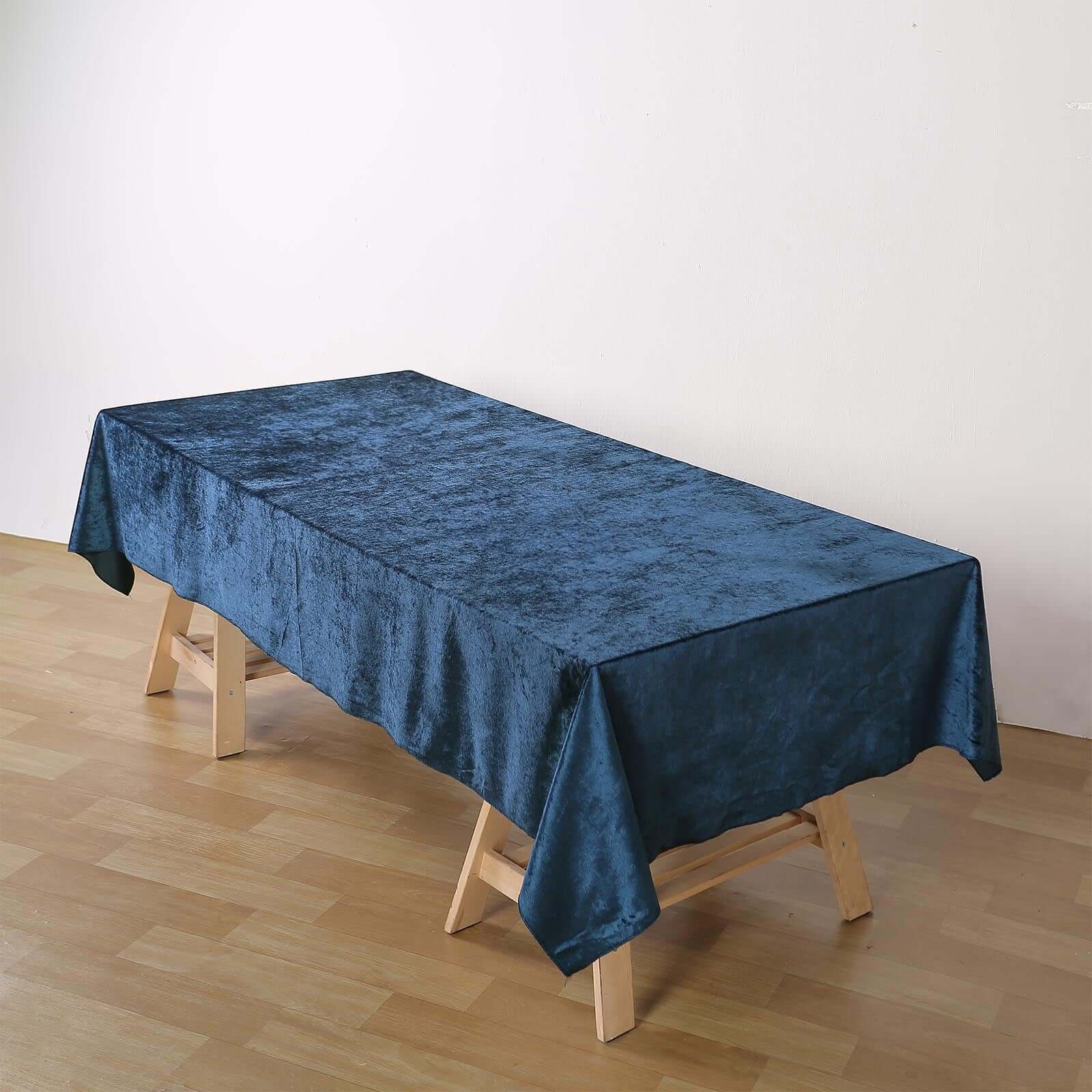 Premium Velvet 60x102 Rectangle Tablecloth Navy Blue - Reusable & Soft Table Cover