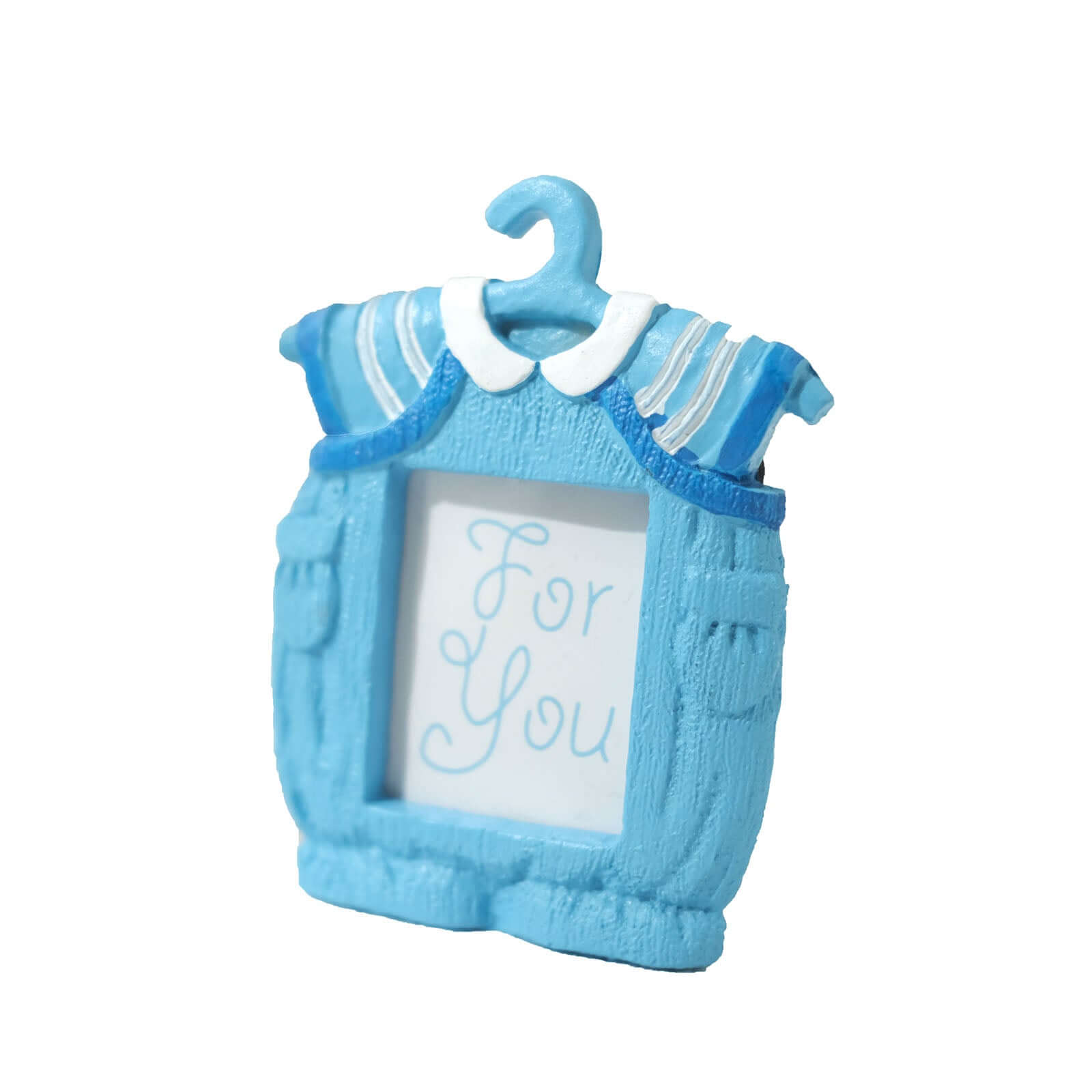 4 Pack Cute 4 Newborn Baby Boy Light Blue Clothes Resin Party Favors Picture Frame, Baby Shower Gender Reveal Party Gifts