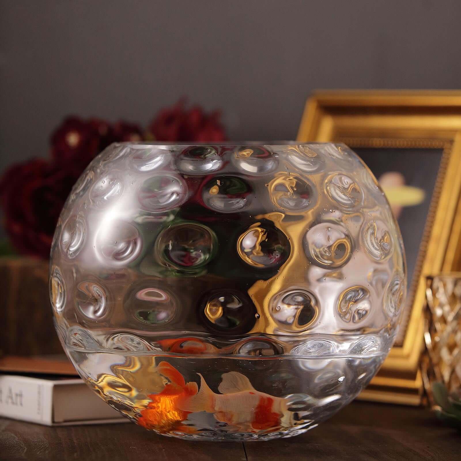 2-Pack Glass Bubble Vases Sphere Hobnail Design Clear Round - Decorative Votive Tealight Wedding Centerpieces 8