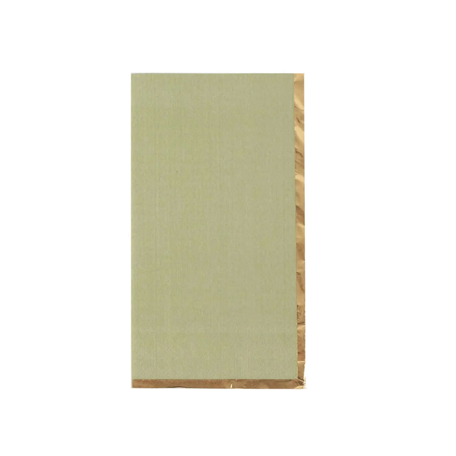 50-Pack Paper Dinner Napkins Sage Green with Gold Foil Edge 2 Ply - Stylish Disposable Napkins