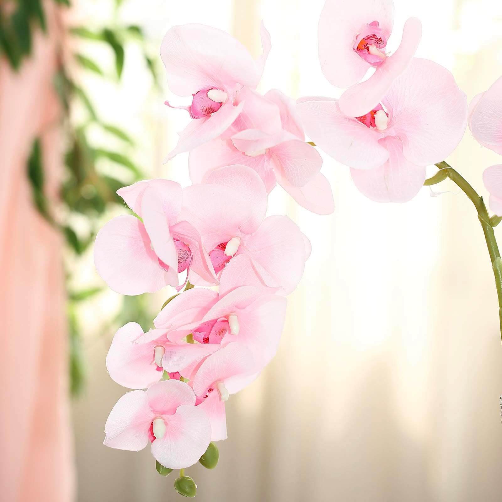 2 Stems 40 Tall Pink Artificial Silk Orchid Flower Bouquets