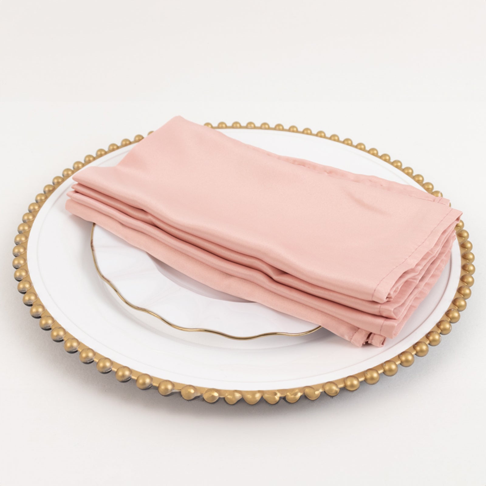 5 Pack Lamour Satin 20x20 Napkins Dusty Rose - Soft Matte Finish Dinner Napkins