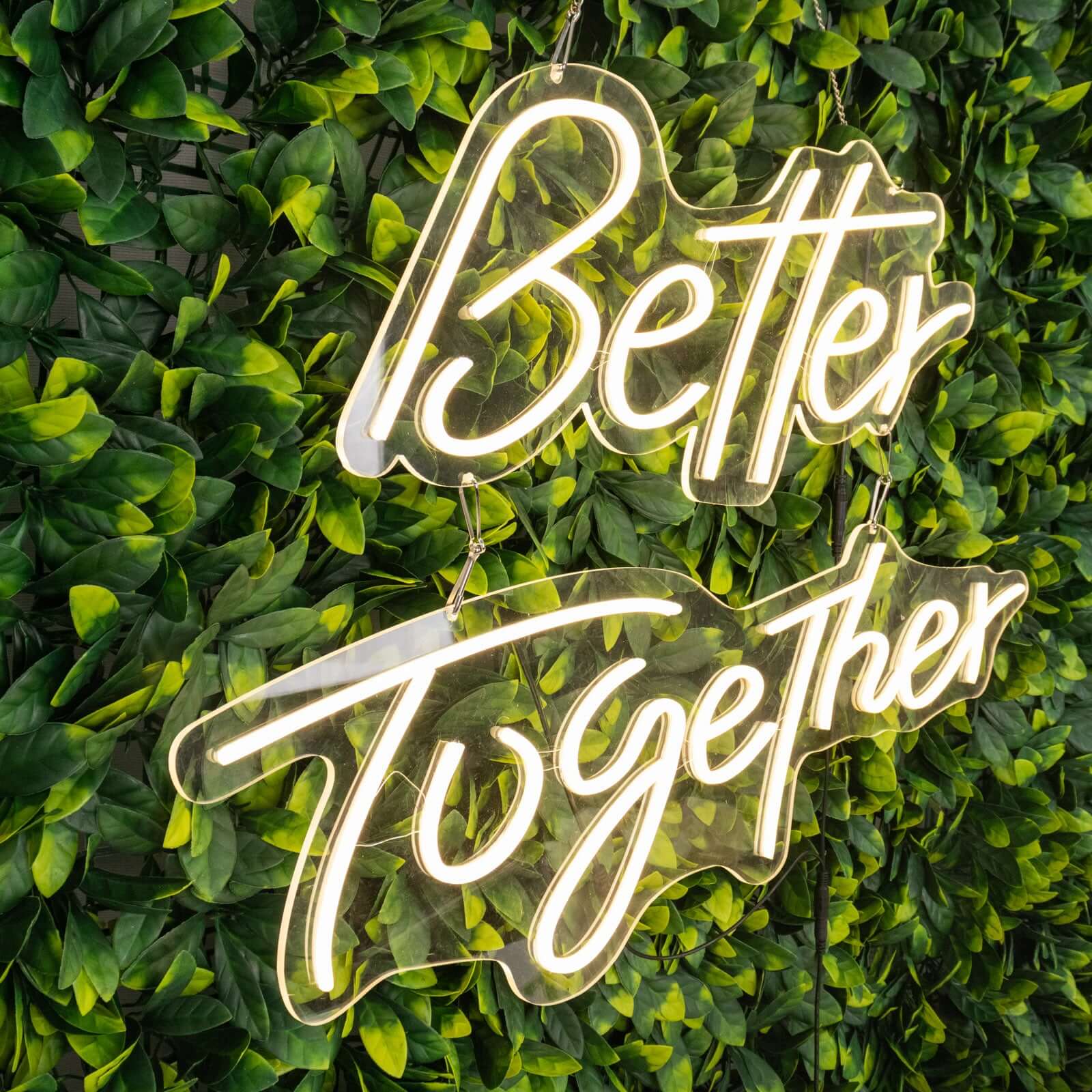 32 Better Together LED Neon Light Sign for Party or Home Wall Decor, Warm White Reusable Hanging Light With 5ft Chain