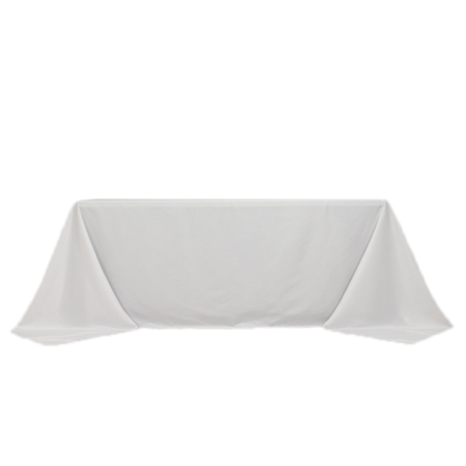 Fire Retardant Premium Polyester 90x132 Rectangular Tablecloth White - Stylish High-Performance Seamless Table Cover for Large Gatherings