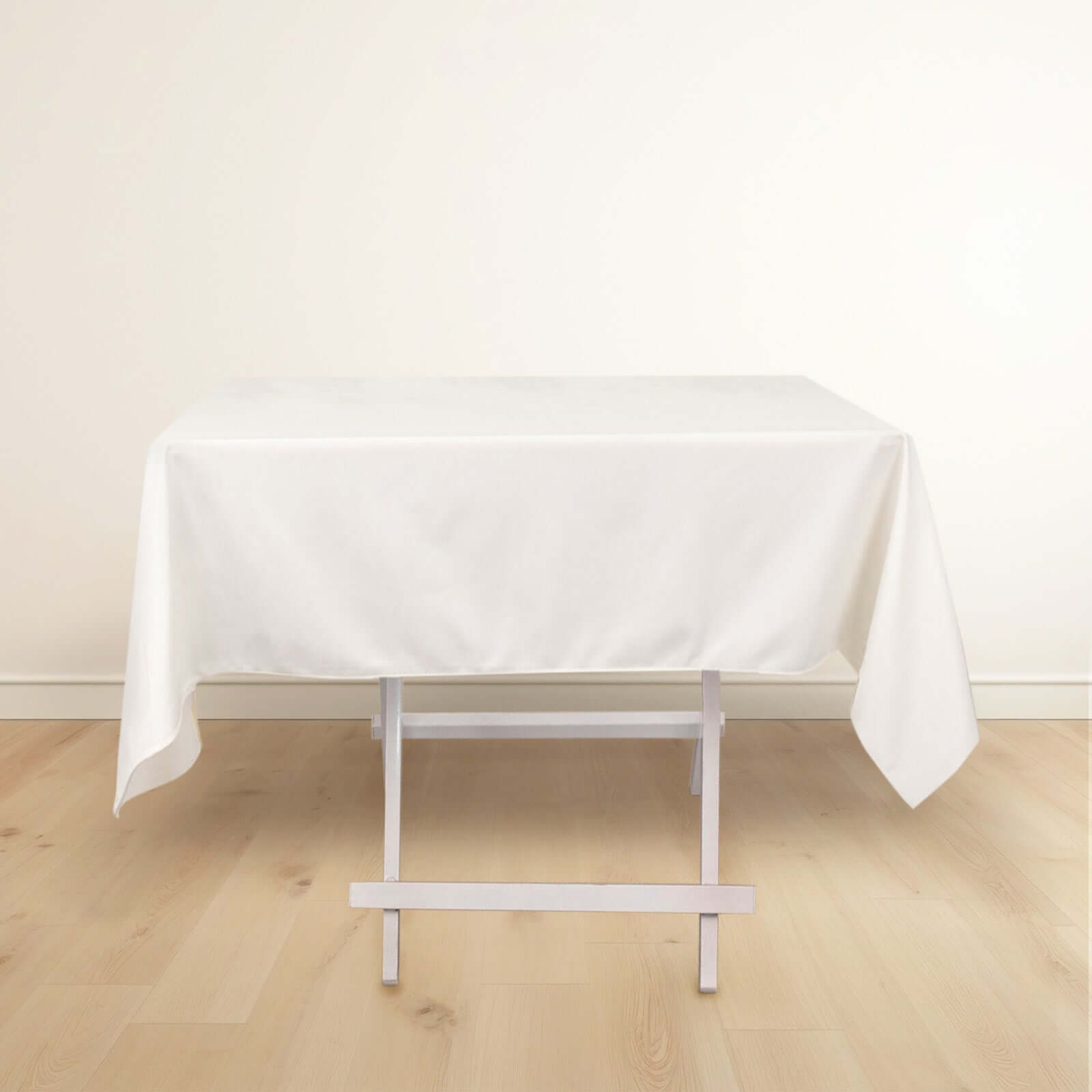 Premium Scuba Square 54x54 Tablecloth Ivory - Wrinkle Free & Stain Resistant Table Cover