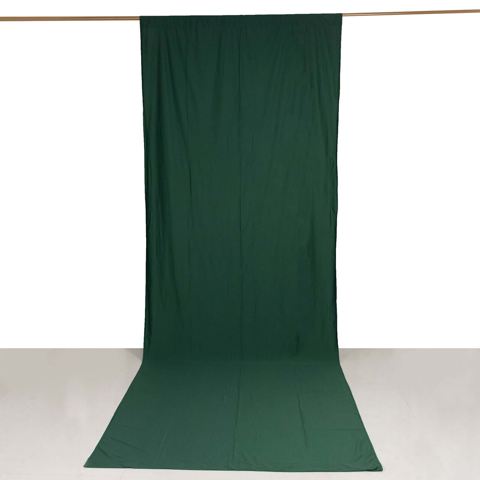 Hunter Emerald Green Scuba Polyester Event Curtain Drapes, Durable Flame Resistant Backdrop Event Panel Wrinkle Free with Rod Pockets - 5ftx14ft