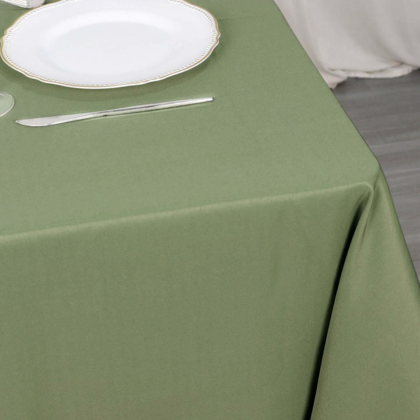 Premium Polyester Square Tablecloth 70x70 Dusty Sage Green - 220GSM Wrinkle-Resistant Table Cover