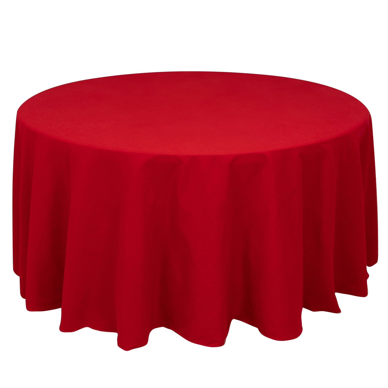 Cotton Blend 120 Round Tablecloth Red - Seamless Wrinkle-Resistant Table Cover