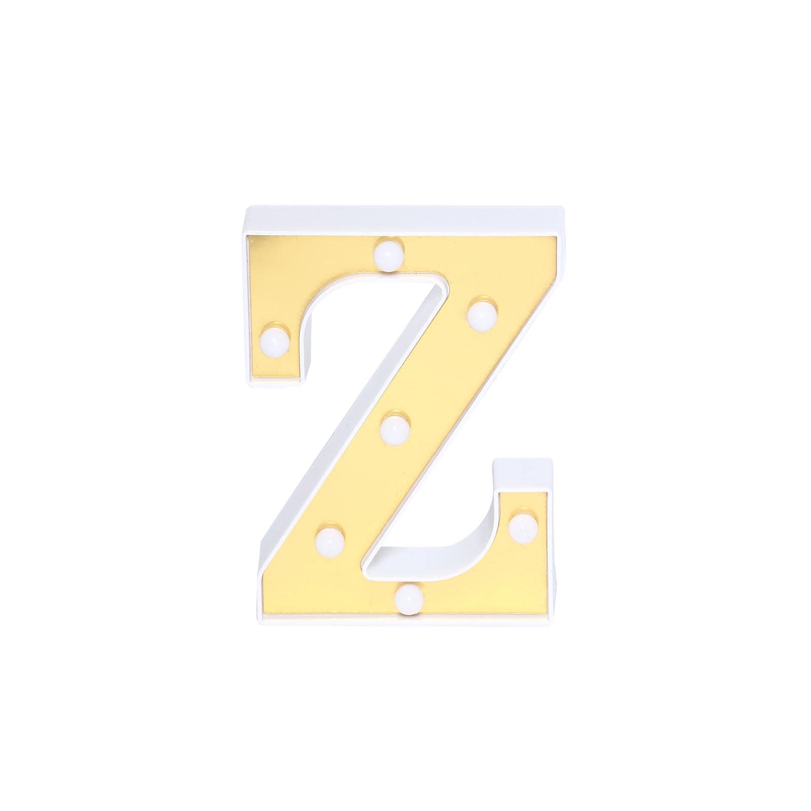 3D Marquee Letter Z Warm White 7 LED Lights Gold - Chic Light-Up Decor for Events 6