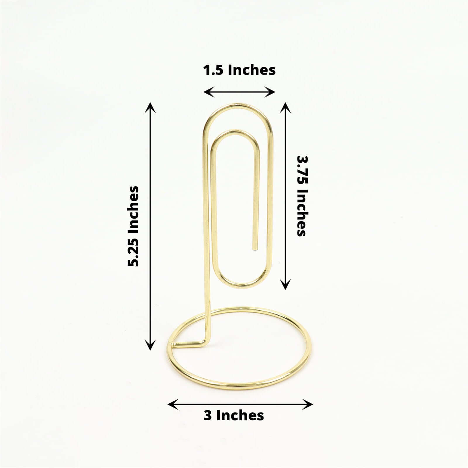 5-Pack Metal Card Holder Stands Paperclip Design Gold - Table Number Stands and Wedding Menu Clips 5