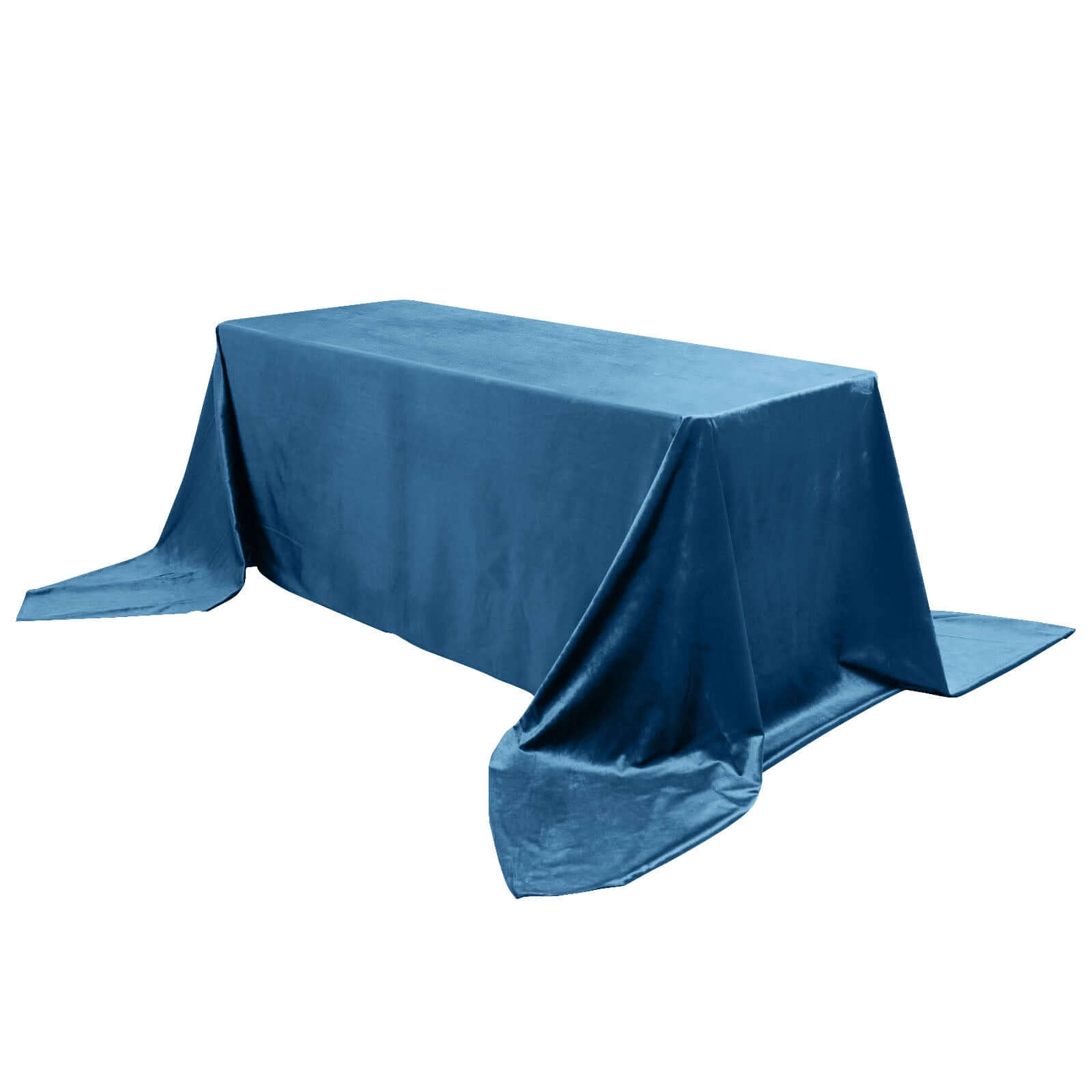 Premium Velvet 90x156 Rectangle Tablecloth Hunter Navy Blue - Reusable Soft & Seamless Table Cover