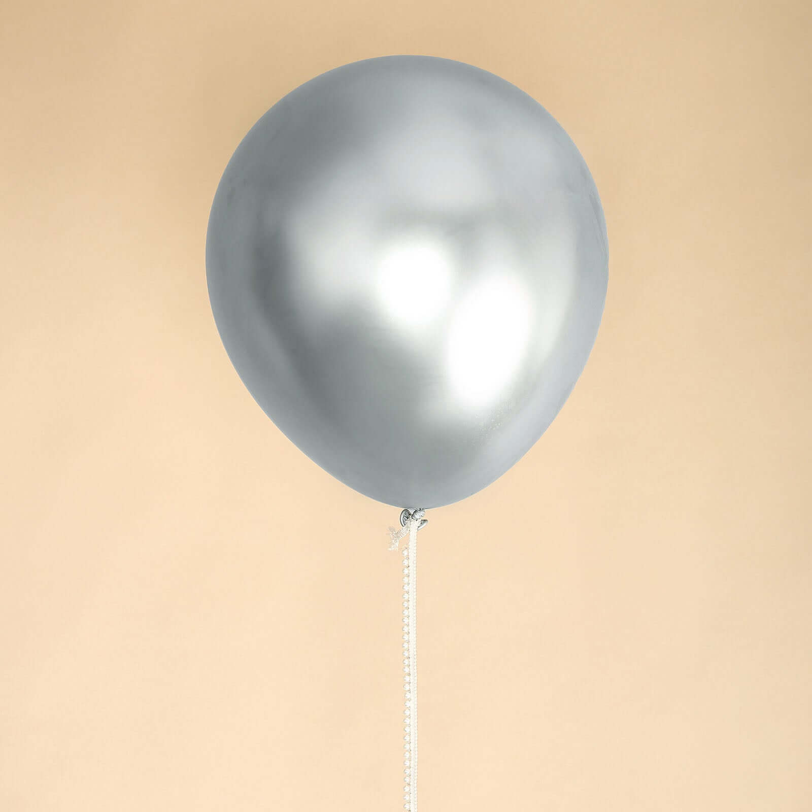 5 Pack 18 Metallic Chrome Silver Latex Helium Air Party Balloons