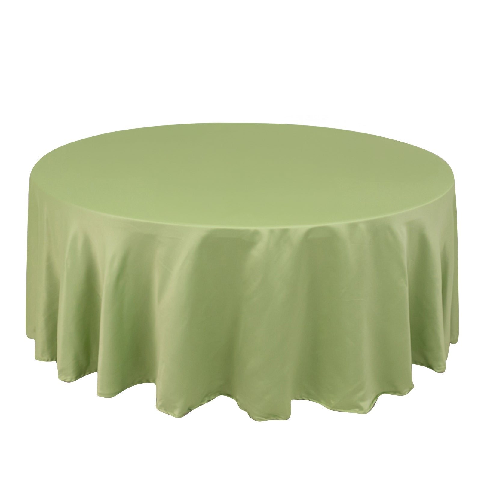 Lamour Satin 108 Round Tablecloth Sage Green - Durable & Silk-Like Table Cover