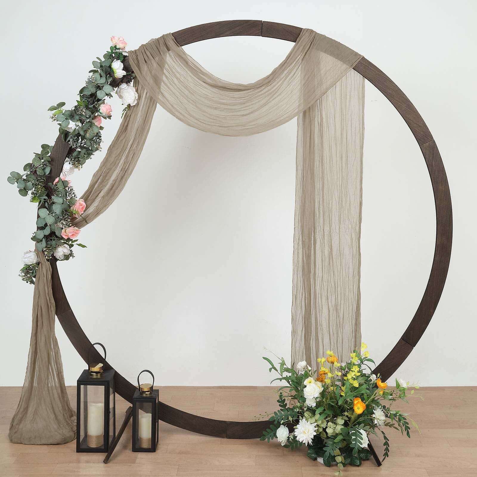 20ft Natural Gauze Cheesecloth Fabric Wedding Arch Drapery, Window Scarf Valance, Boho Decor Arbor Curtain Panel