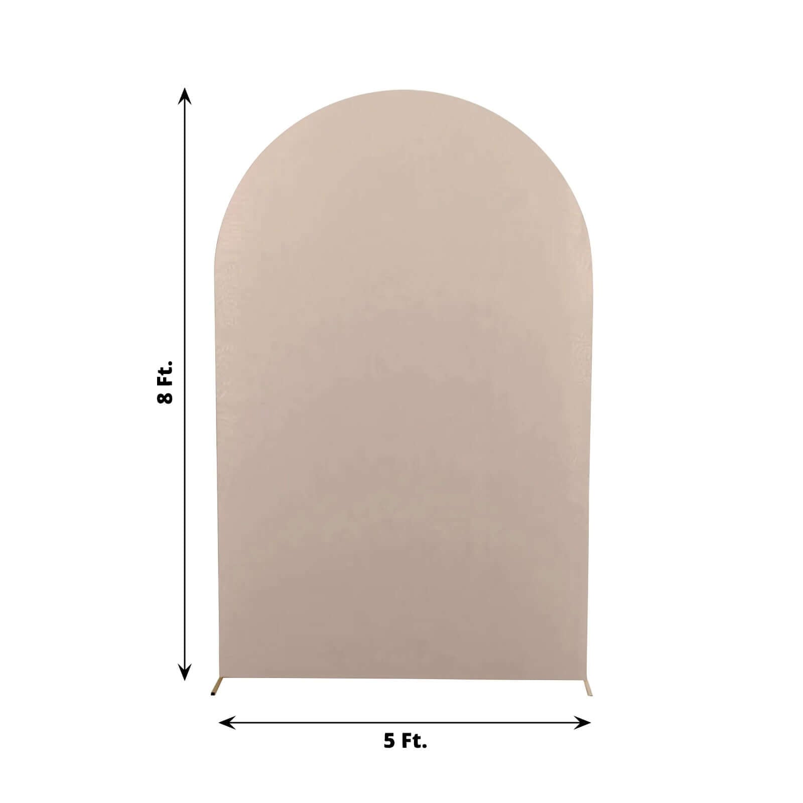 8ft Matte Nude Spandex Fitted Wedding Arch Cover For Round Top Chiara Backdrop Stand