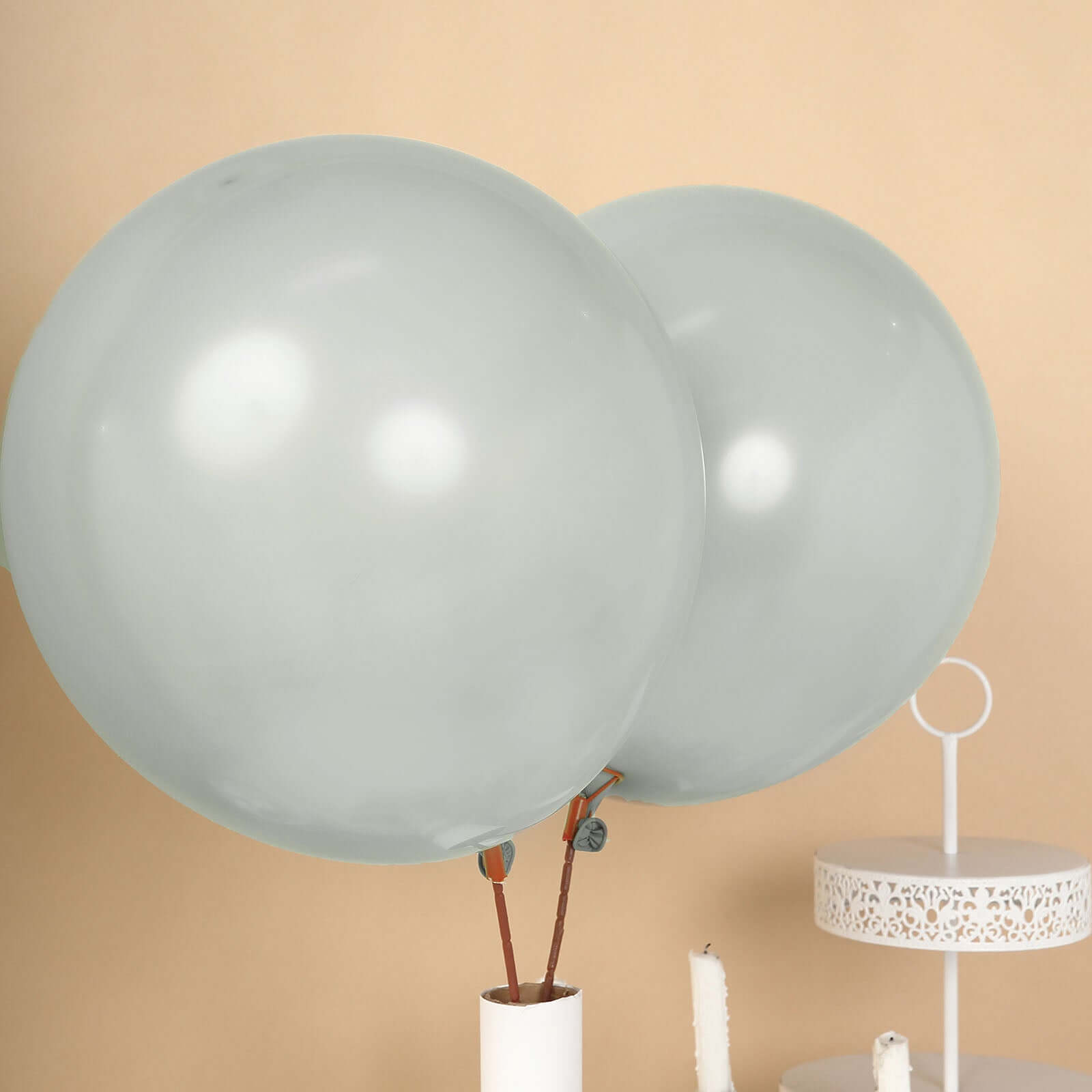 10 Pack 18 Matte Pastel Silver Helium or Air Latex Party Balloons