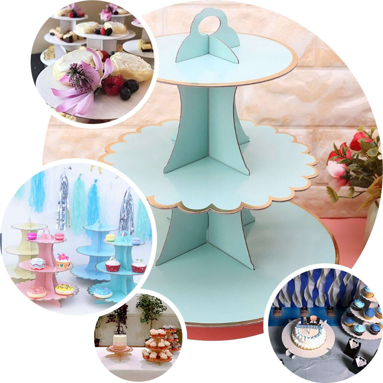 3-Tier Cardboard Cupcake Stand Metallic Silver - Reusable Dessert Table Display Tower for Classy Birthday Wedding Party Decoration 14