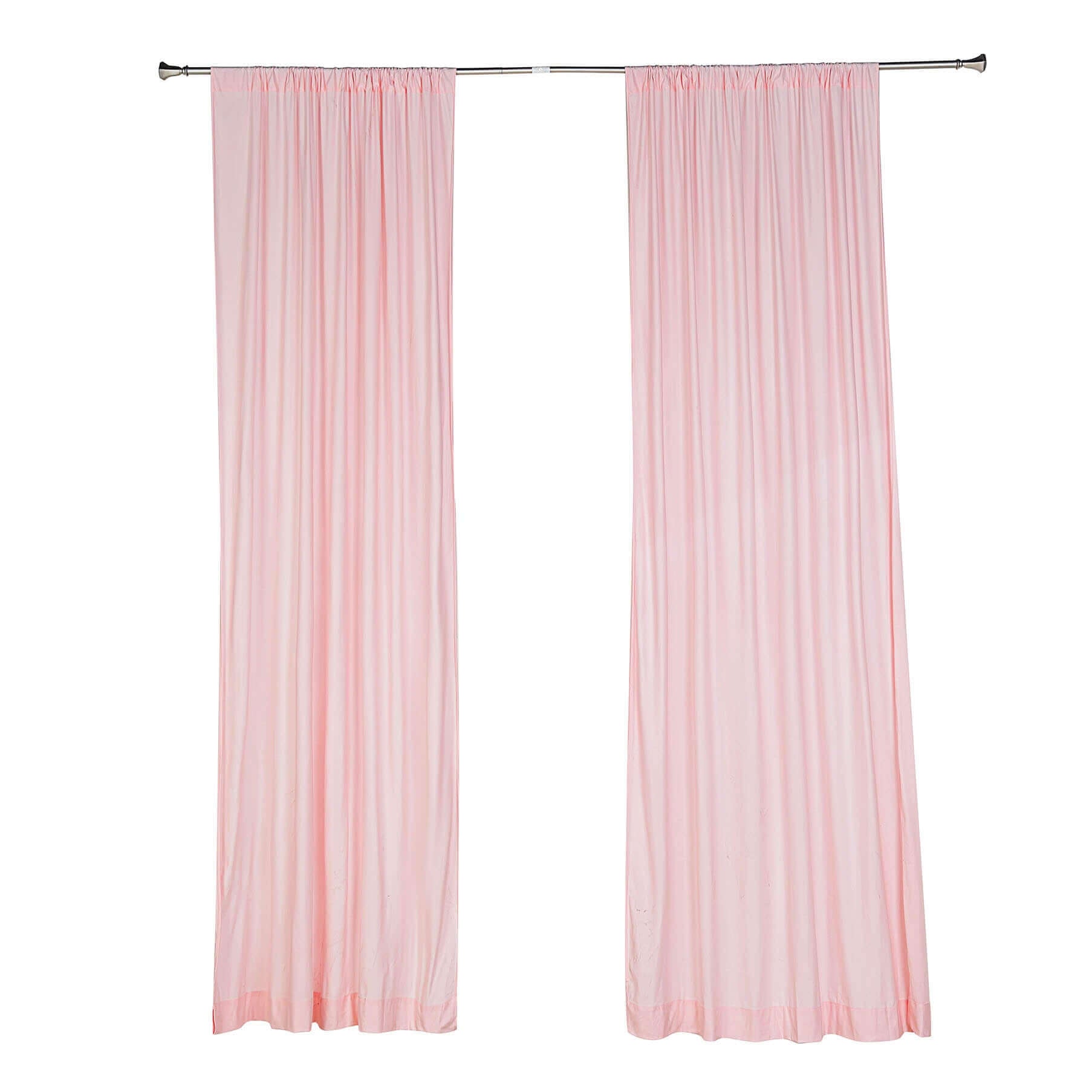 2 Pack Blush Scuba Polyester Event Curtain Drapes, Durable Flame Resistant Backdrop Event Panels Wrinkle Free with Rod Pockets - 10ftx10ft