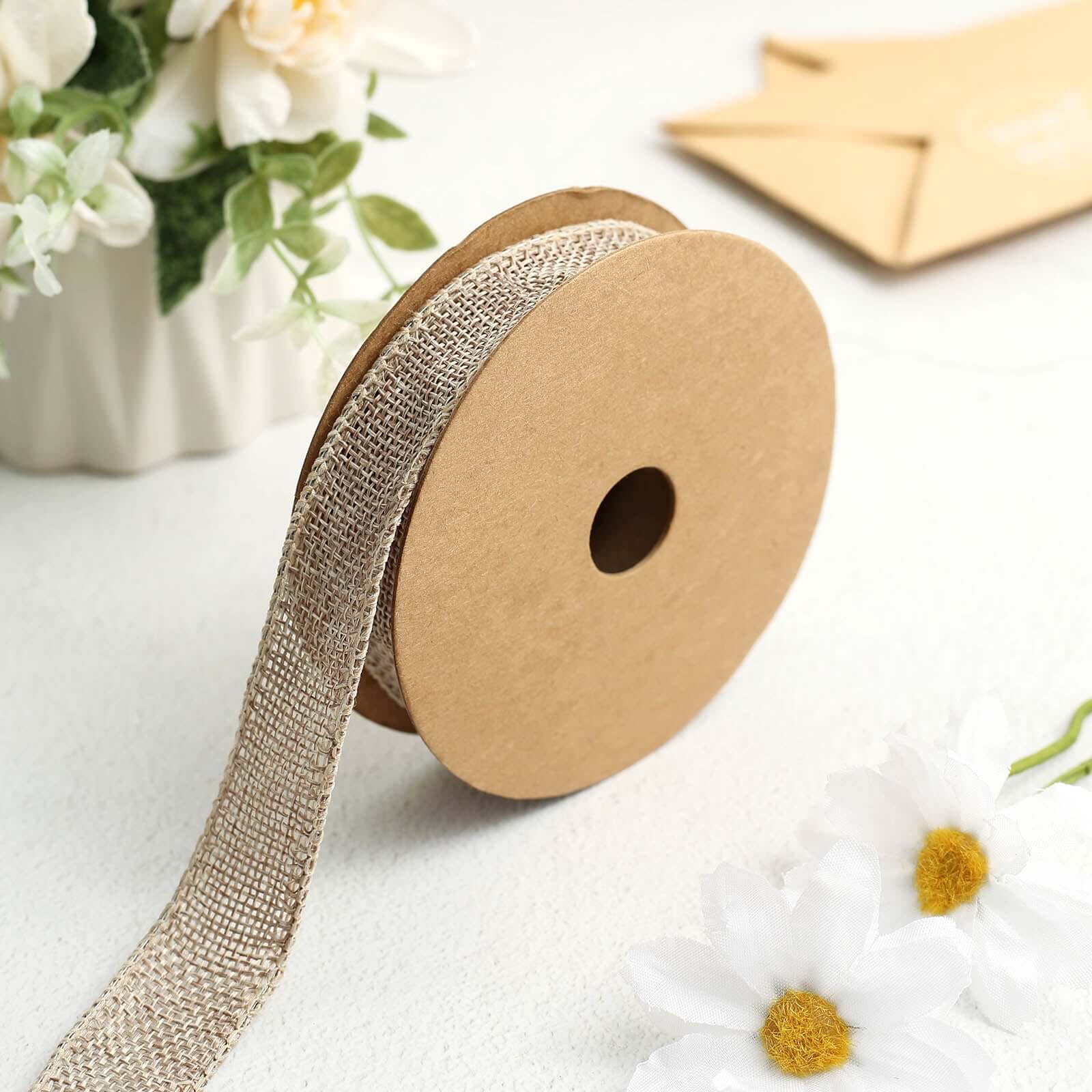 10 Yards 7 8 Natural Tone Jute Burlap Ribbons