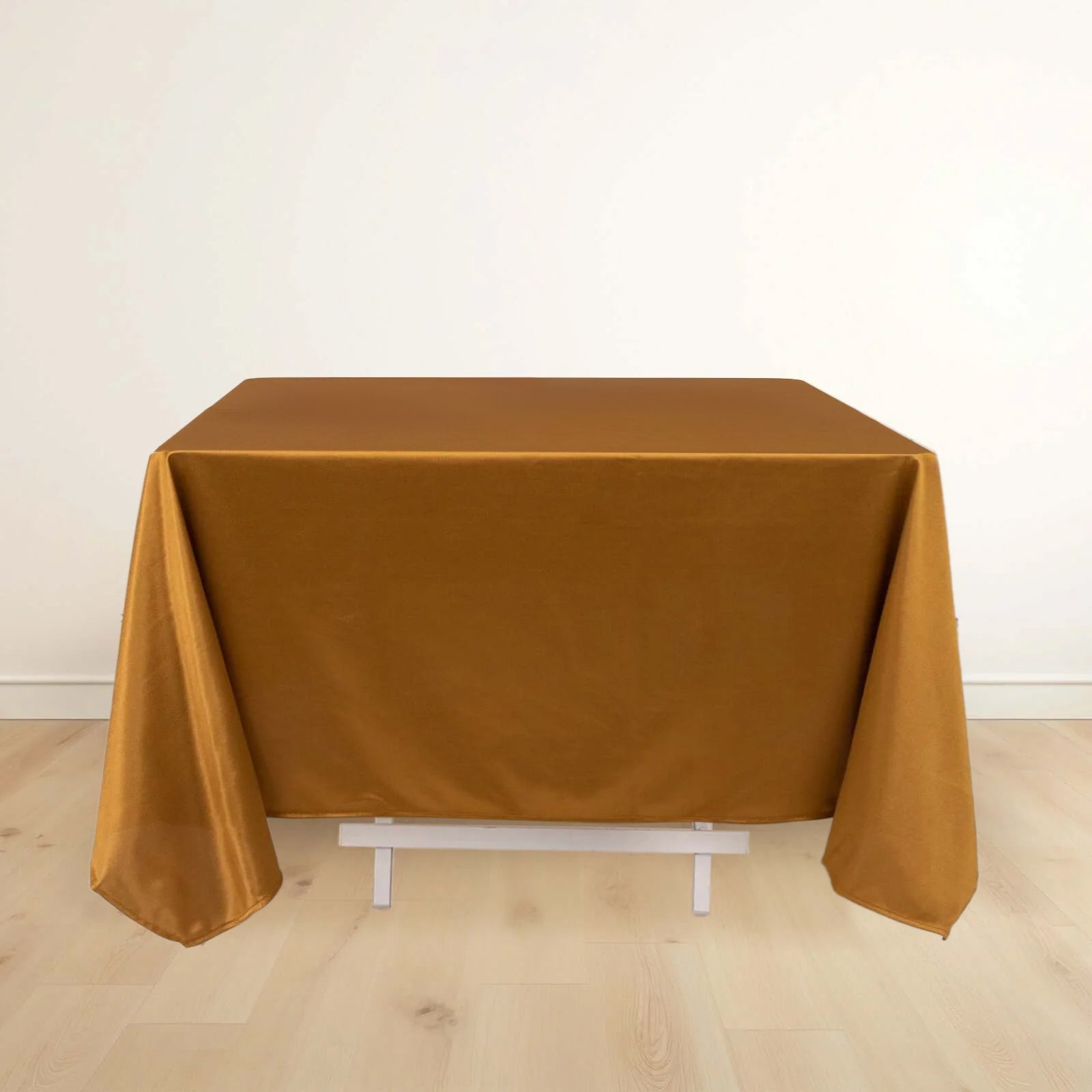 Premium Scuba Square 70x70 Tablecloth Shimmer Gold - Wrinkle Free & Stain Resistant Table Cover