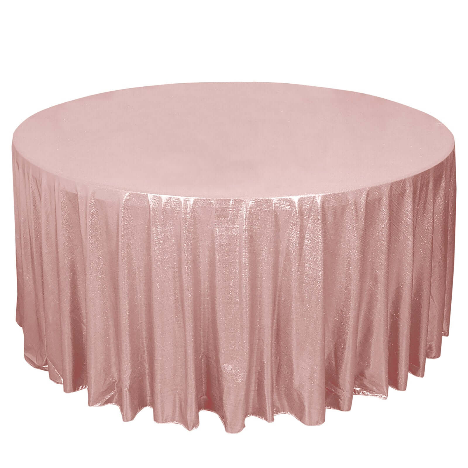 Sequin Dots Polyester Round 120 Tablecloth Rose Gold - Wrinkle Free & Sparkling Table Cover