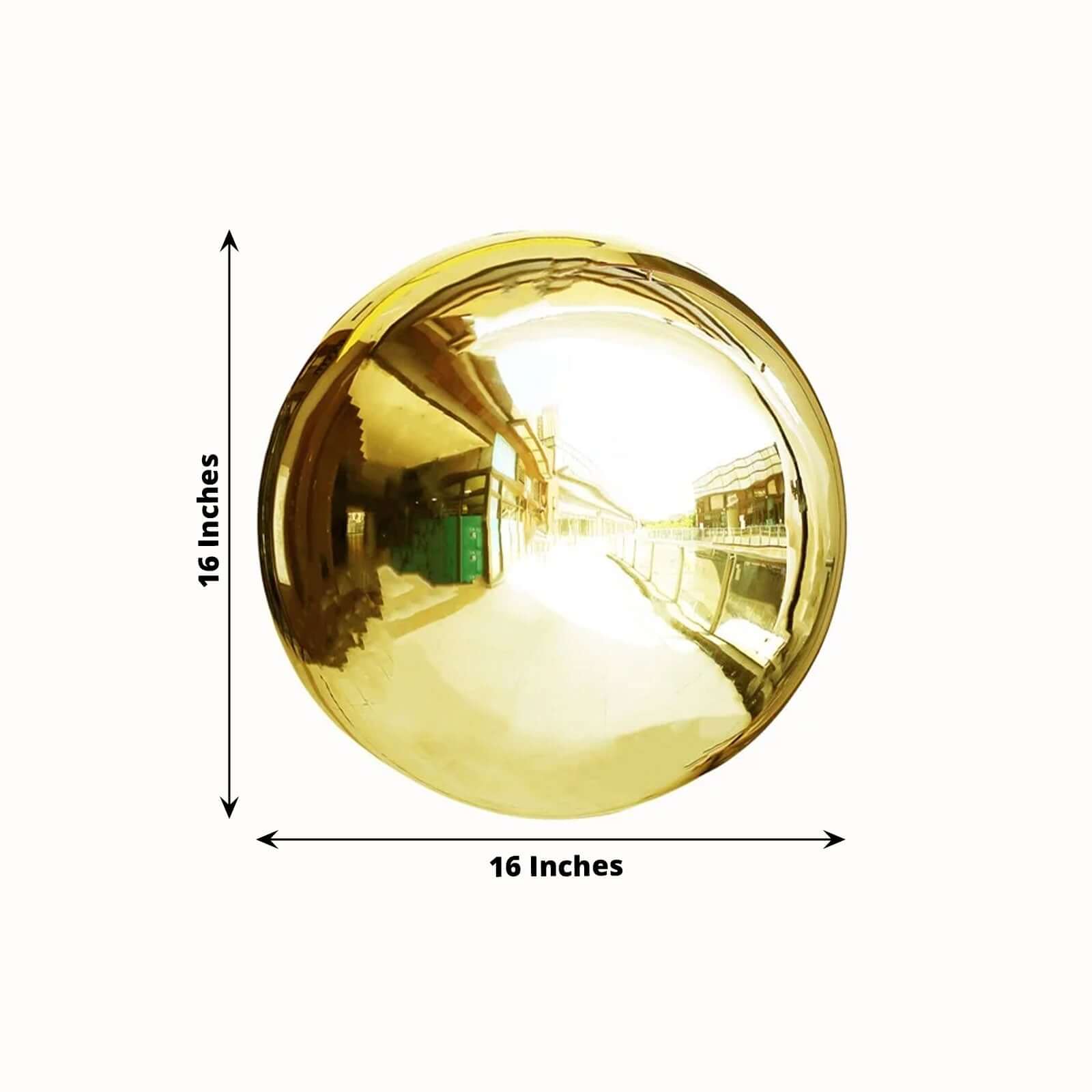 Gazing Globe Mirror Ball Reflective Hollow Stainless Steel Gold Sphere - Decorative Garden Display Piece 16