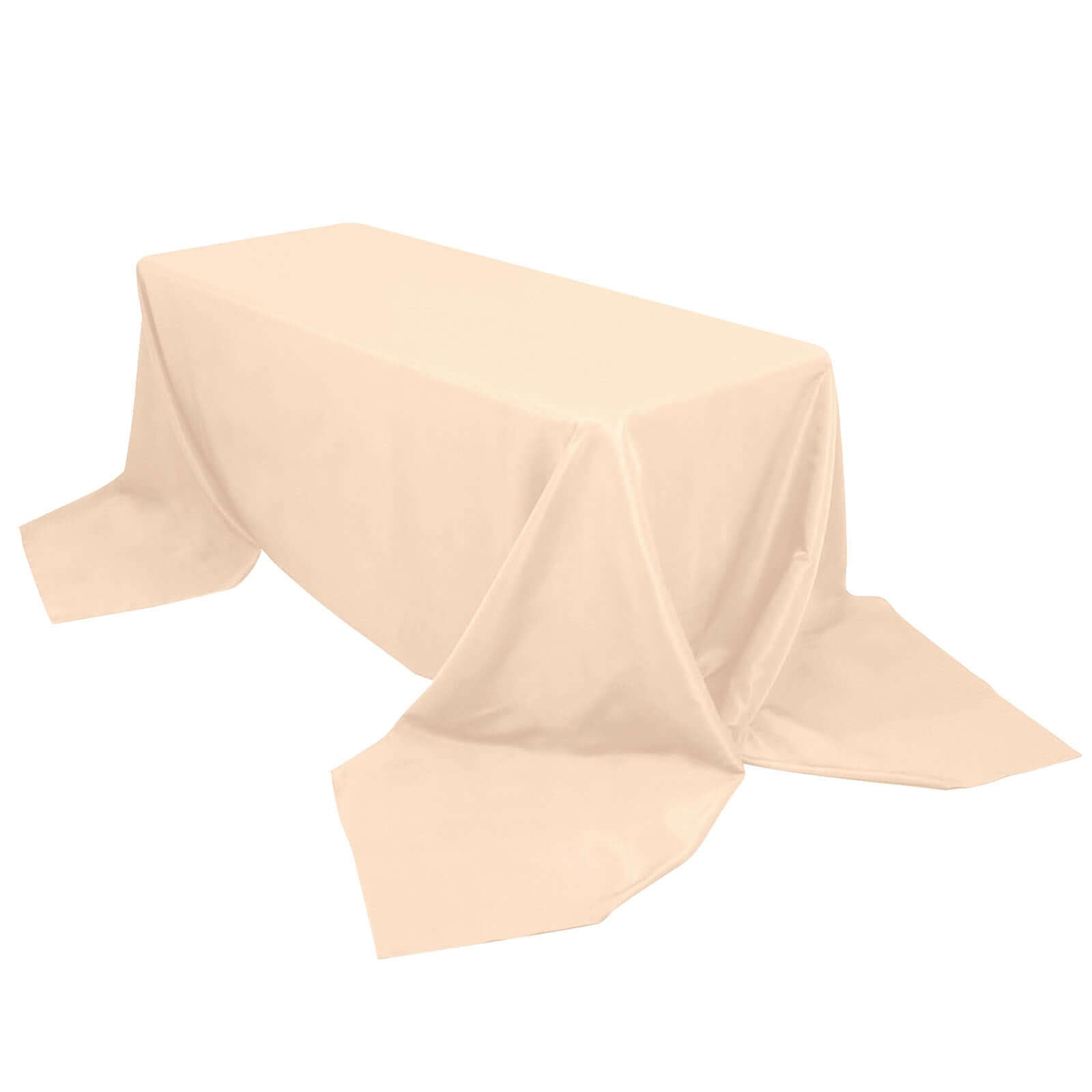 Premium Polyester 90x156 Rectangle Tablecloth Beige - Seamless 220GSM Stain-Resistant Table Cover