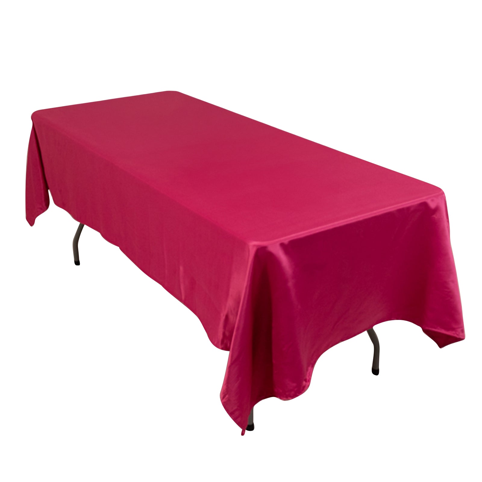 Lamour Satin 60x102 Rectangle Tablecloth Fuchsia - Durable & Silky Soft Feel Table Cover