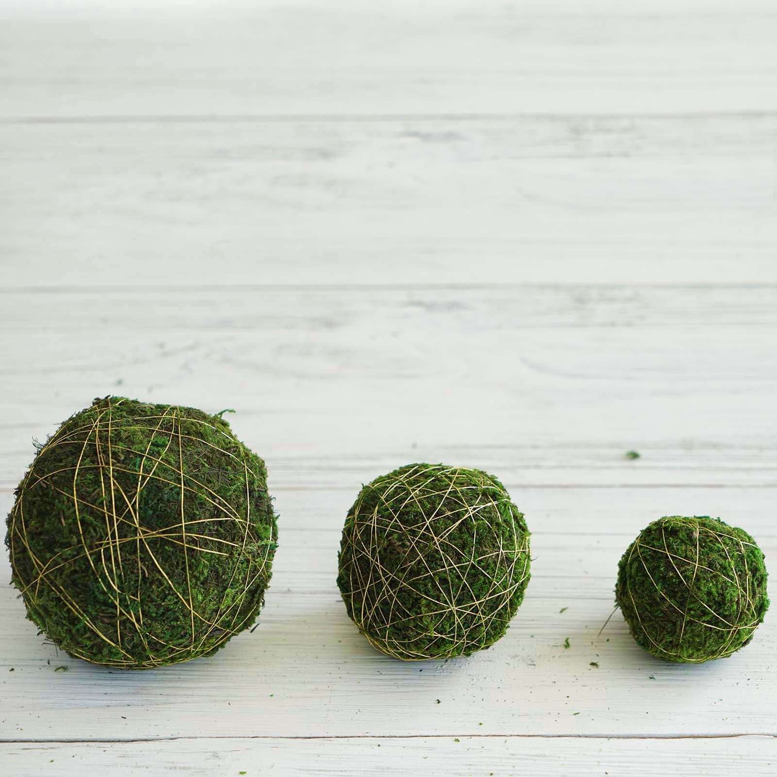 12-Pack Moss Ball Vase Fillers Handmade with Golden Twine Natural Preserved - DIY Decorative Craft Projects 2