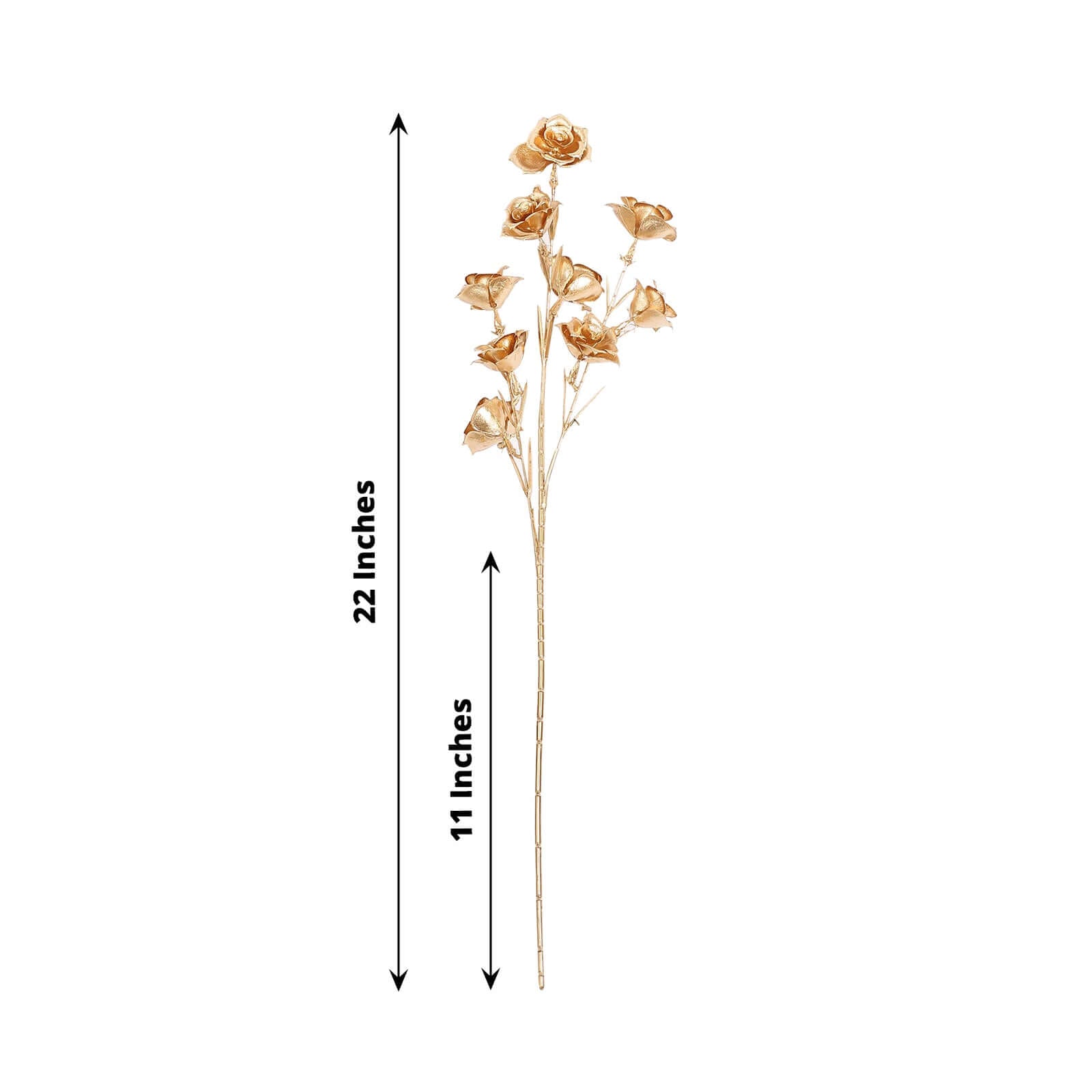 3-Pack Artificial Rose Flower Sprays Metallic Gold - Realistic Faux Floral Branches for Stylish Bouquets & Centerpieces 22