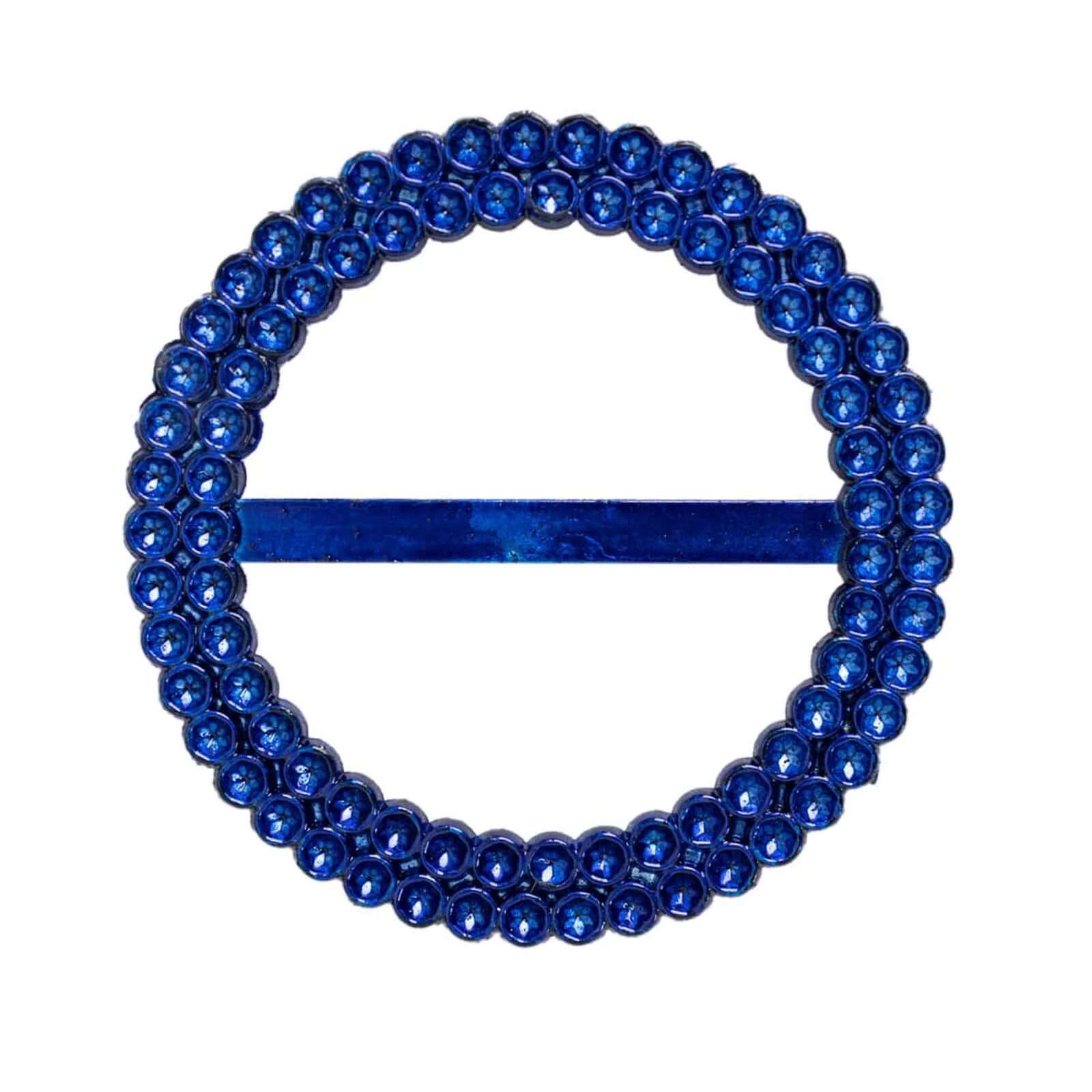 20 Pack Diamond Round Chair Sash Band Buckle Pins Royal Blue - Timeless Rhinestone Napkin Rings 2.5