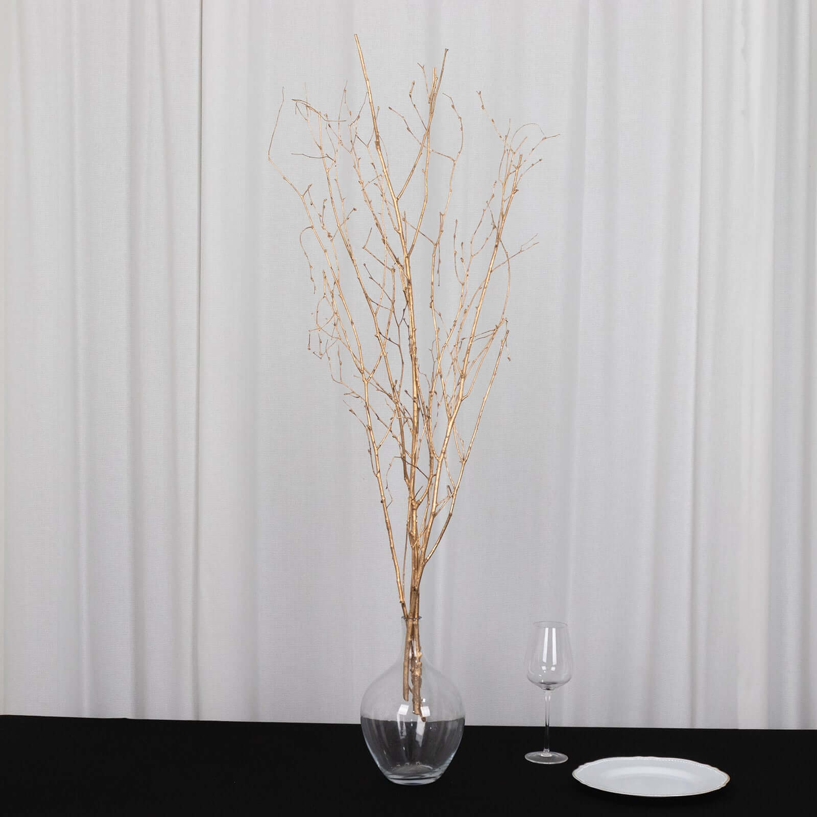 6-Pack Natural Birch Tree Branches 46 Metallic Gold - Versatile Extra Long Decorative Dried Willow Twigs Sticks for Vase Centerpiece Wedding Decor