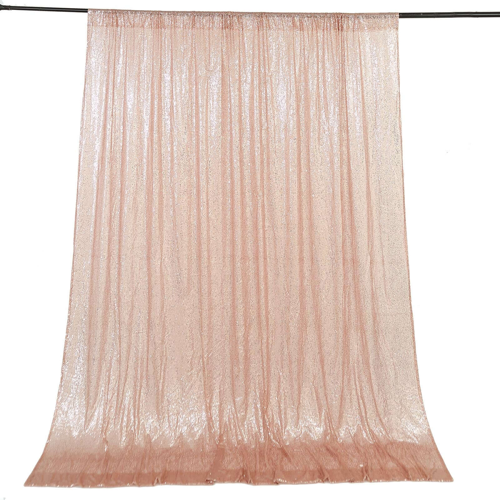 8ftx8ft Blush Sequin Event Curtain Drapes, Backdrop Event Panel