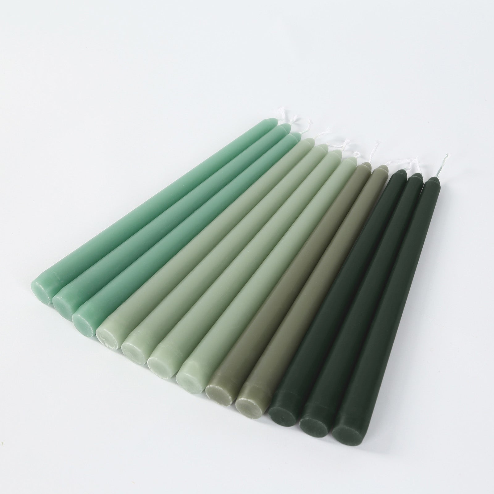 12-Pack Taper Candles Premium Wax Design Mixed Sage Green - Unscented Candles for Sophisticated Decor 10