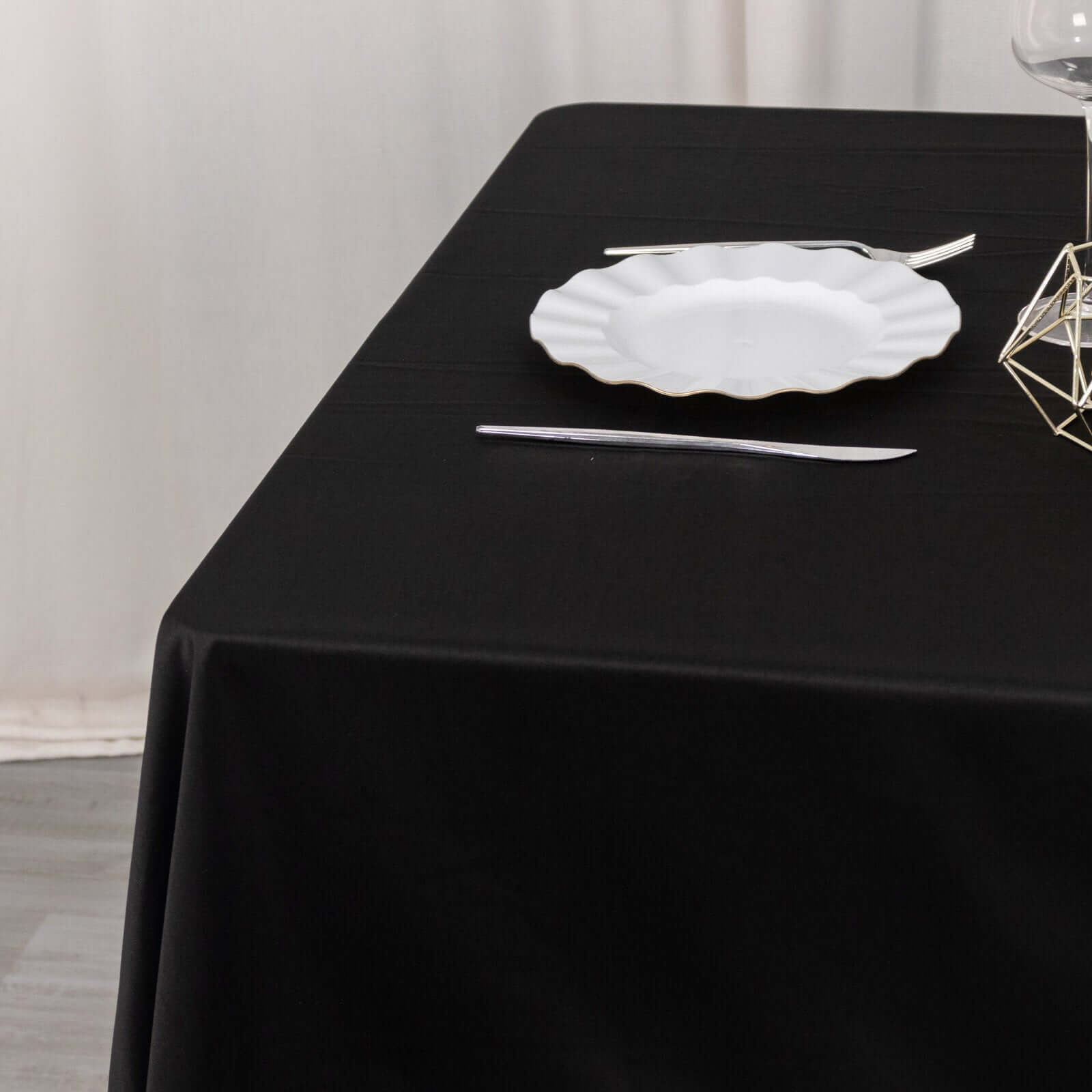 Premium Scuba 54x54 Table Overlay Square Tablecloth Black - Wrinkle Free & Stain Resistant Table Cover