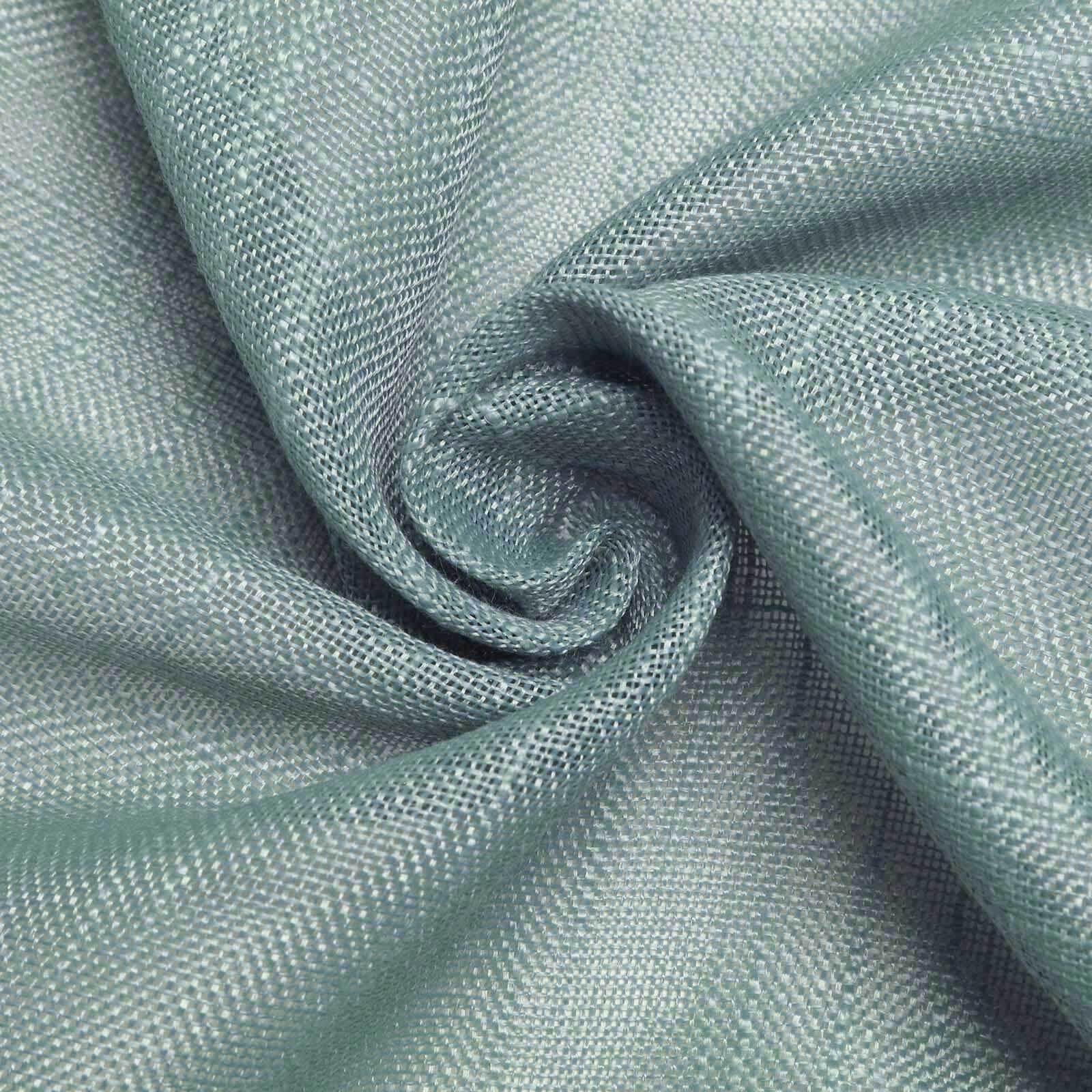 Faux Linen 120 Round Tablecloth Dusty Blue - Slubby Texture Wrinkle-Resistant Seamless Table Cover